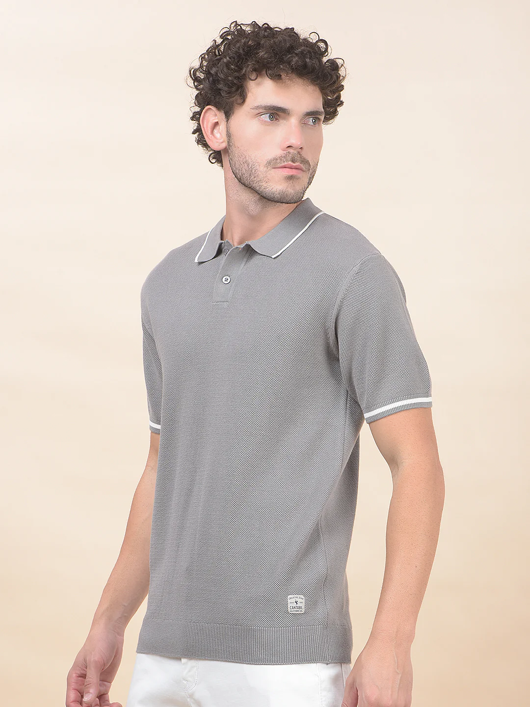 T-Shirt for Men | Breathable & Soft with Color Fastness Regular Fit Polo Neck Poly Cotton Fabric Cotton Blend Pattern - Image 4