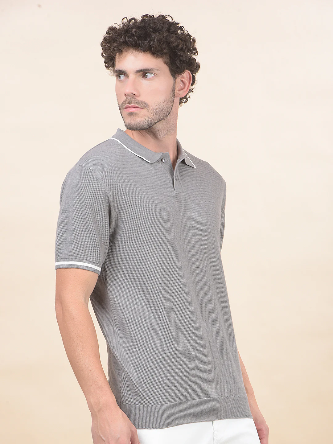 T-Shirt for Men | Breathable & Soft with Color Fastness Regular Fit Polo Neck Poly Cotton Fabric Cotton Blend Pattern - Image 5