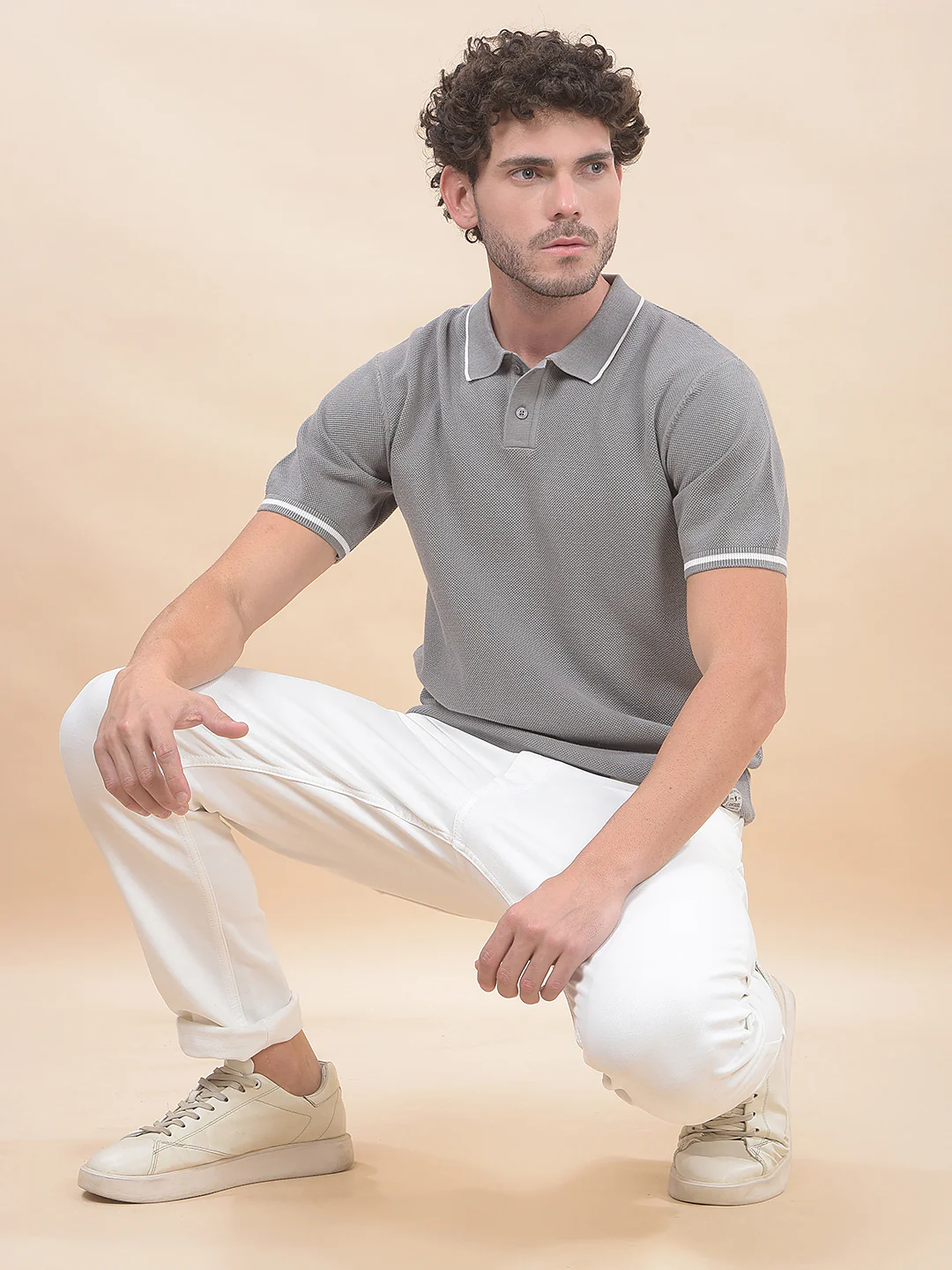 T-Shirt for Men | Breathable & Soft with Color Fastness Regular Fit Polo Neck Poly Cotton Fabric Cotton Blend Pattern - Image 7