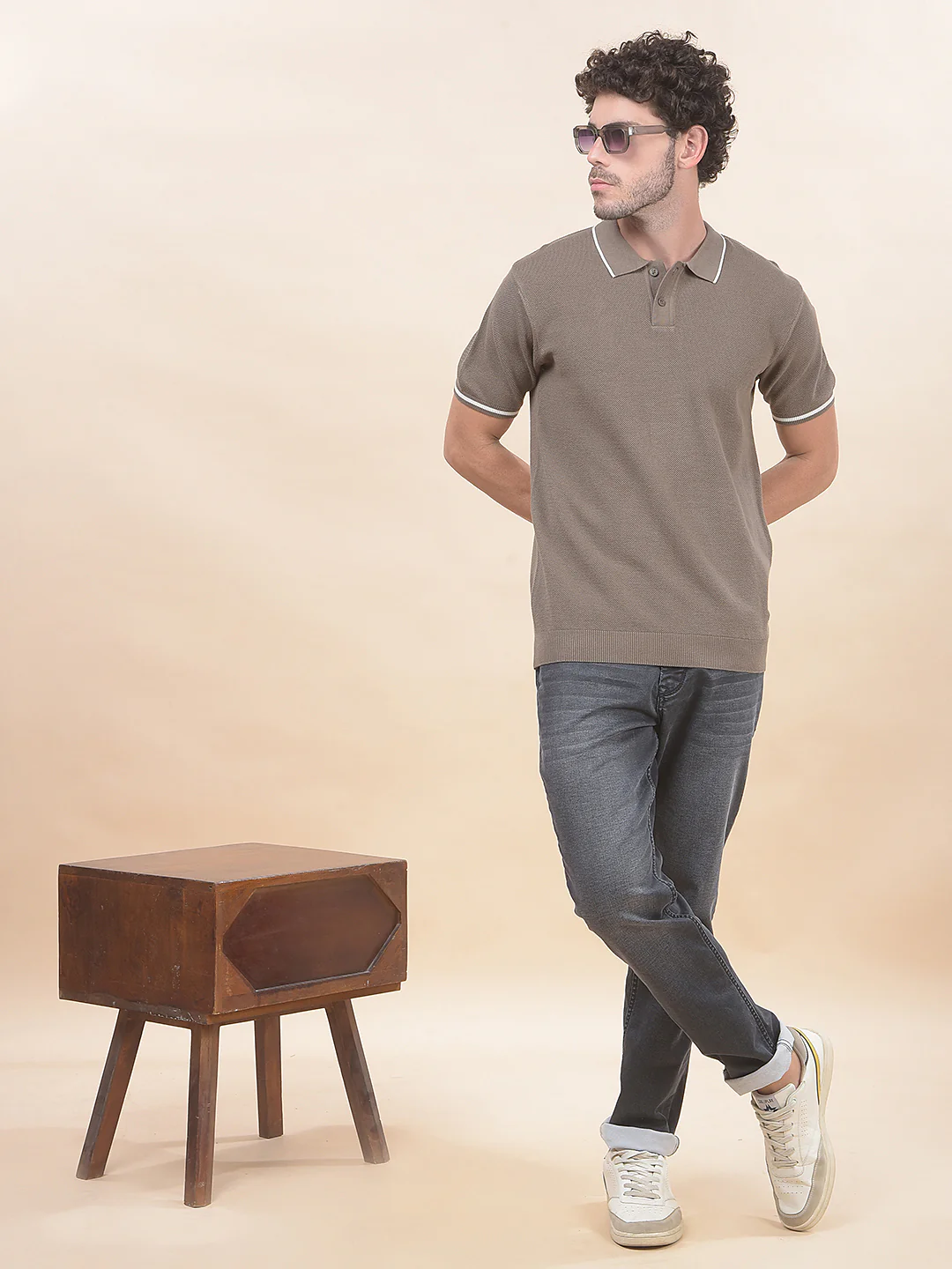 T-Shirt for Men | Breathable & Soft with Color Fastness Regular Fit Polo Neck Poly Cotton Fabric Cotton Blend Pattern - Image 2