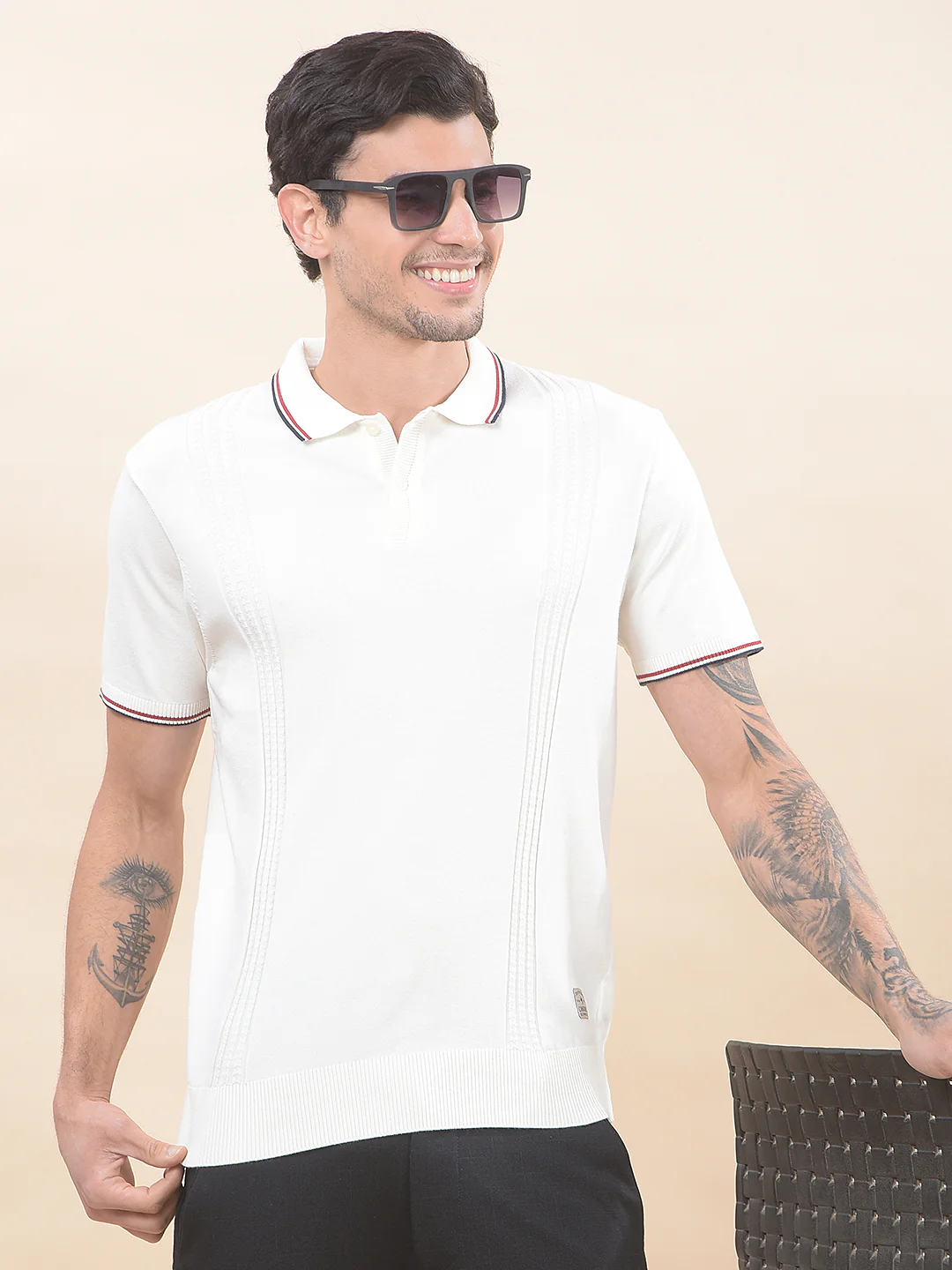 T-Shirt for Men | Breathable & Soft with Color Fastness Regular Fit Polo Neck Poly Cotton Fabric Cotton Blend Pattern - Image 2