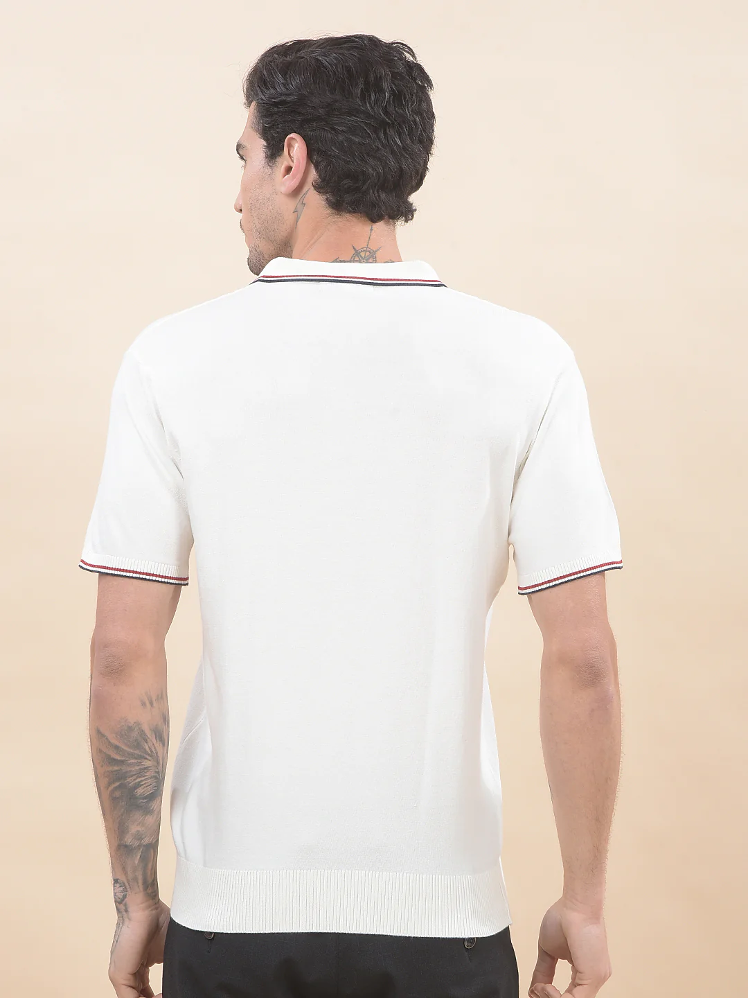 T-Shirt for Men | Breathable & Soft with Color Fastness Regular Fit Polo Neck Poly Cotton Fabric Cotton Blend Pattern - Image 3