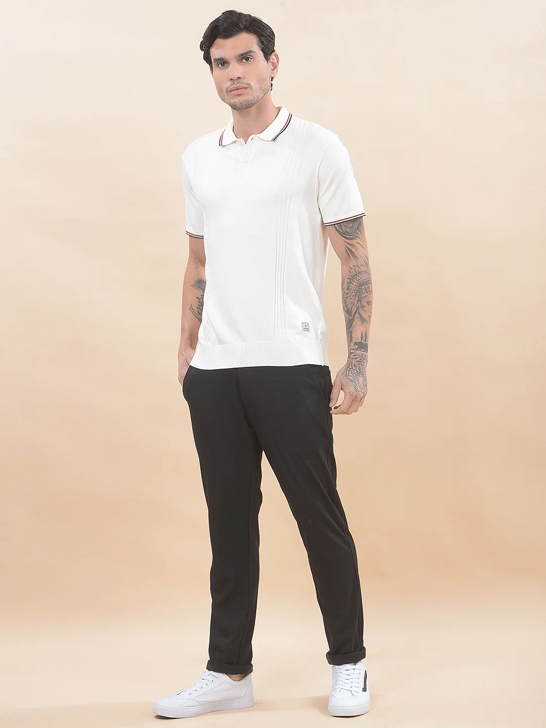 T-Shirt for Men | Breathable & Soft with Color Fastness Regular Fit Polo Neck Poly Cotton Fabric Cotton Blend Pattern - Image 8