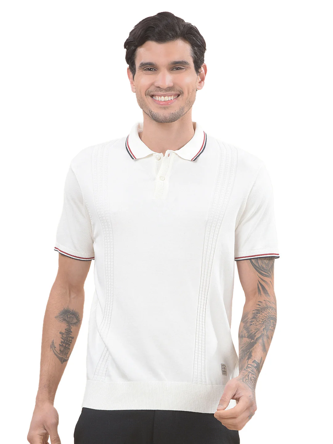 T-Shirt for Men | Breathable & Soft with Color Fastness Regular Fit Polo Neck Poly Cotton Fabric Cotton Blend Pattern - Image 9