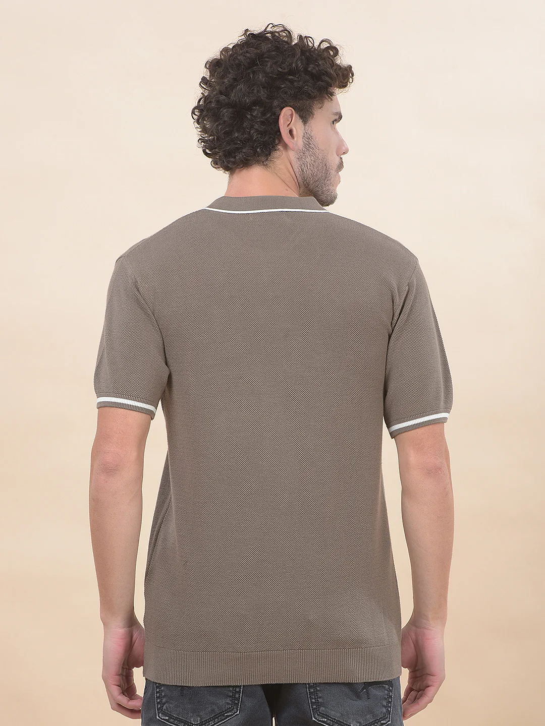 T-Shirt for Men | Breathable & Soft with Color Fastness Regular Fit Polo Neck Poly Cotton Fabric Cotton Blend Pattern - Image 3