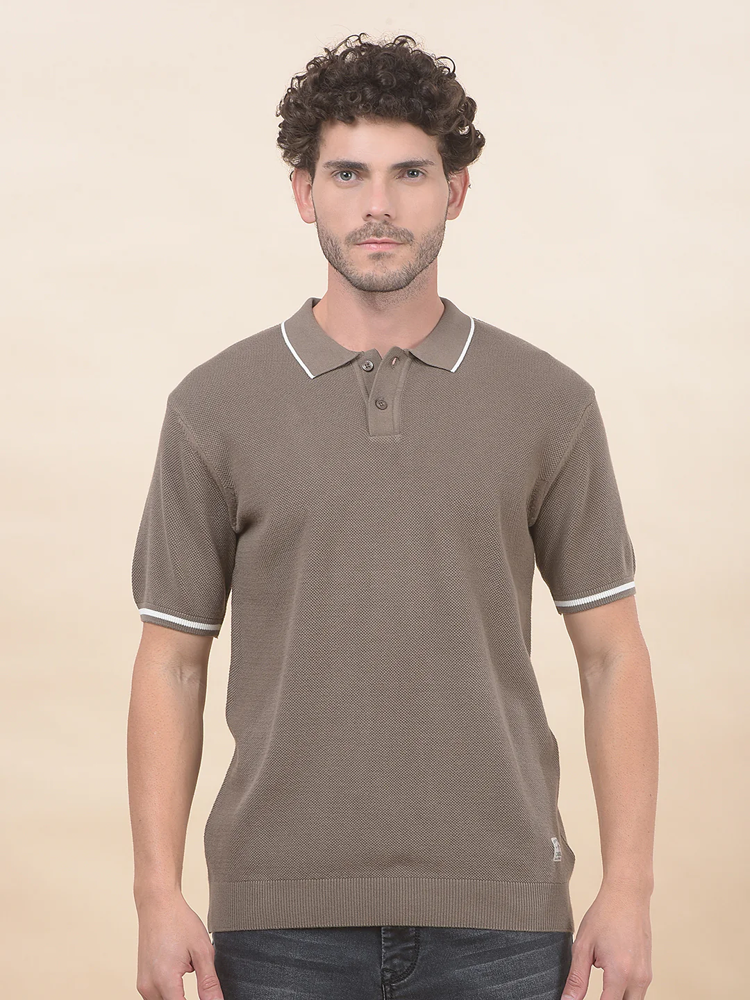 T-Shirt for Men | Breathable & Soft with Color Fastness Regular Fit Polo Neck Poly Cotton Fabric Cotton Blend Pattern - Image 4