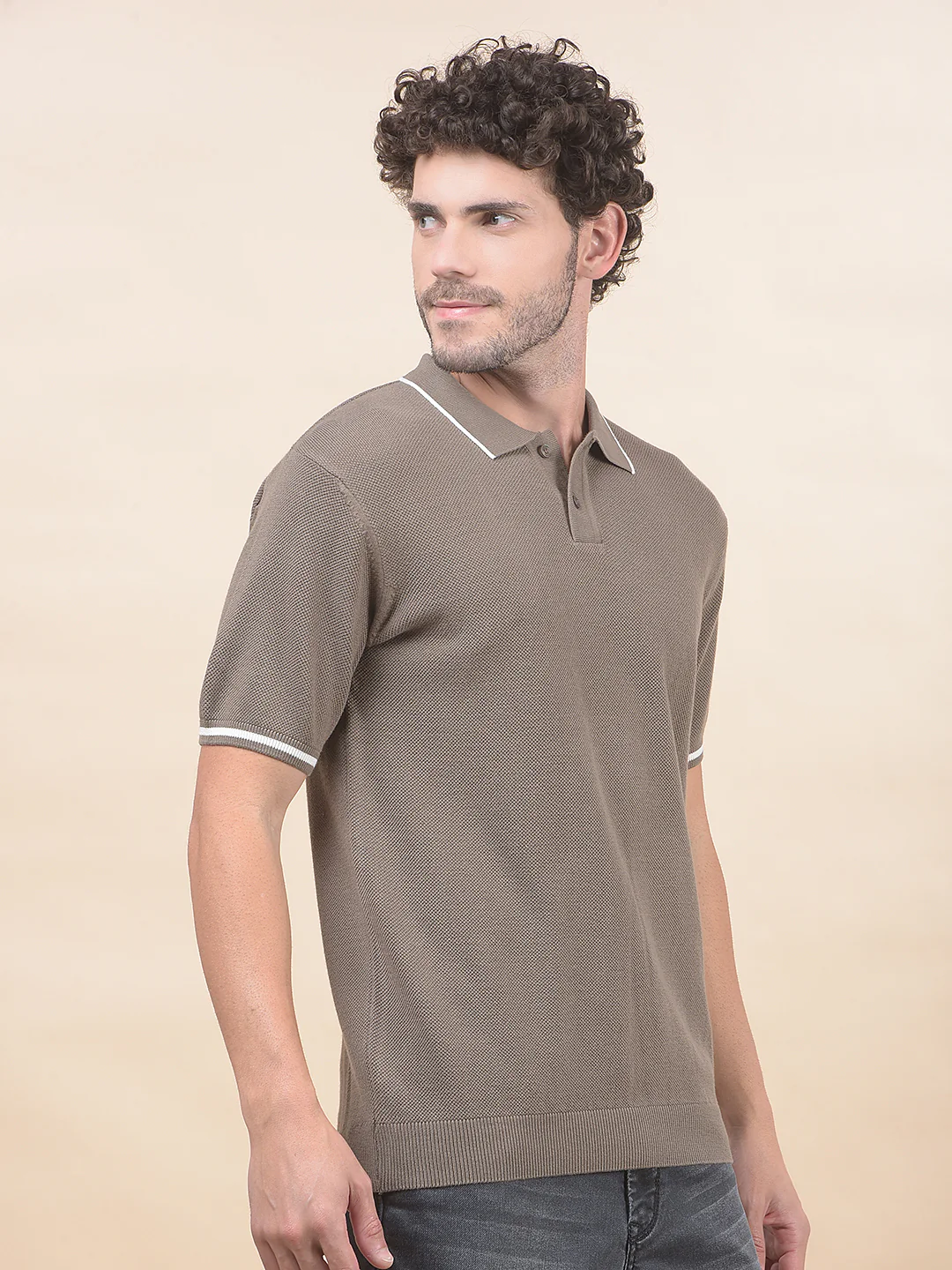 T-Shirt for Men | Breathable & Soft with Color Fastness Regular Fit Polo Neck Poly Cotton Fabric Cotton Blend Pattern - Image 5