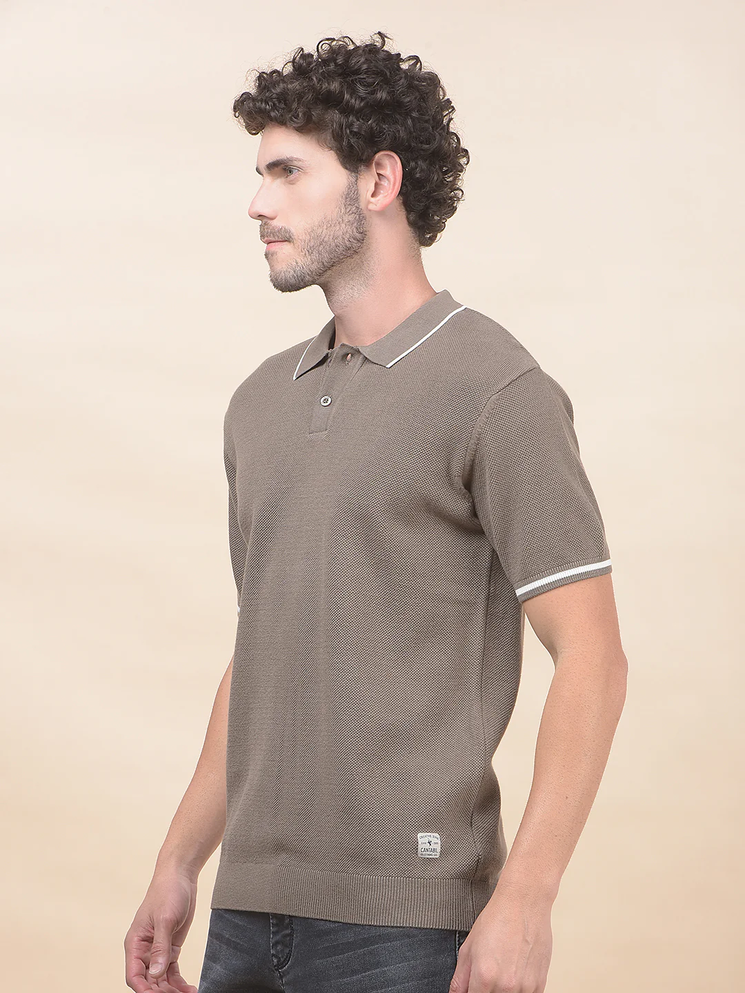 T-Shirt for Men | Breathable & Soft with Color Fastness Regular Fit Polo Neck Poly Cotton Fabric Cotton Blend Pattern - Image 7