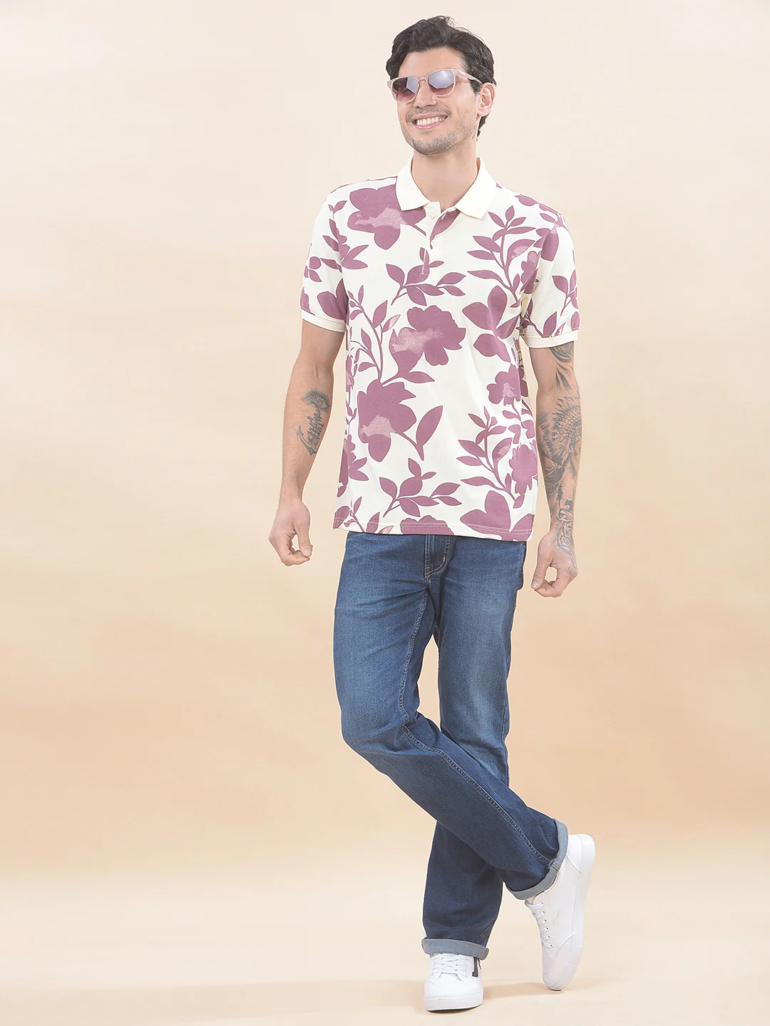 T-Shirt for Men | Breathable & Soft with Color Fastness Regular Fit Polo Neck Poly Cotton Fabric Printed Pattern - Image 9