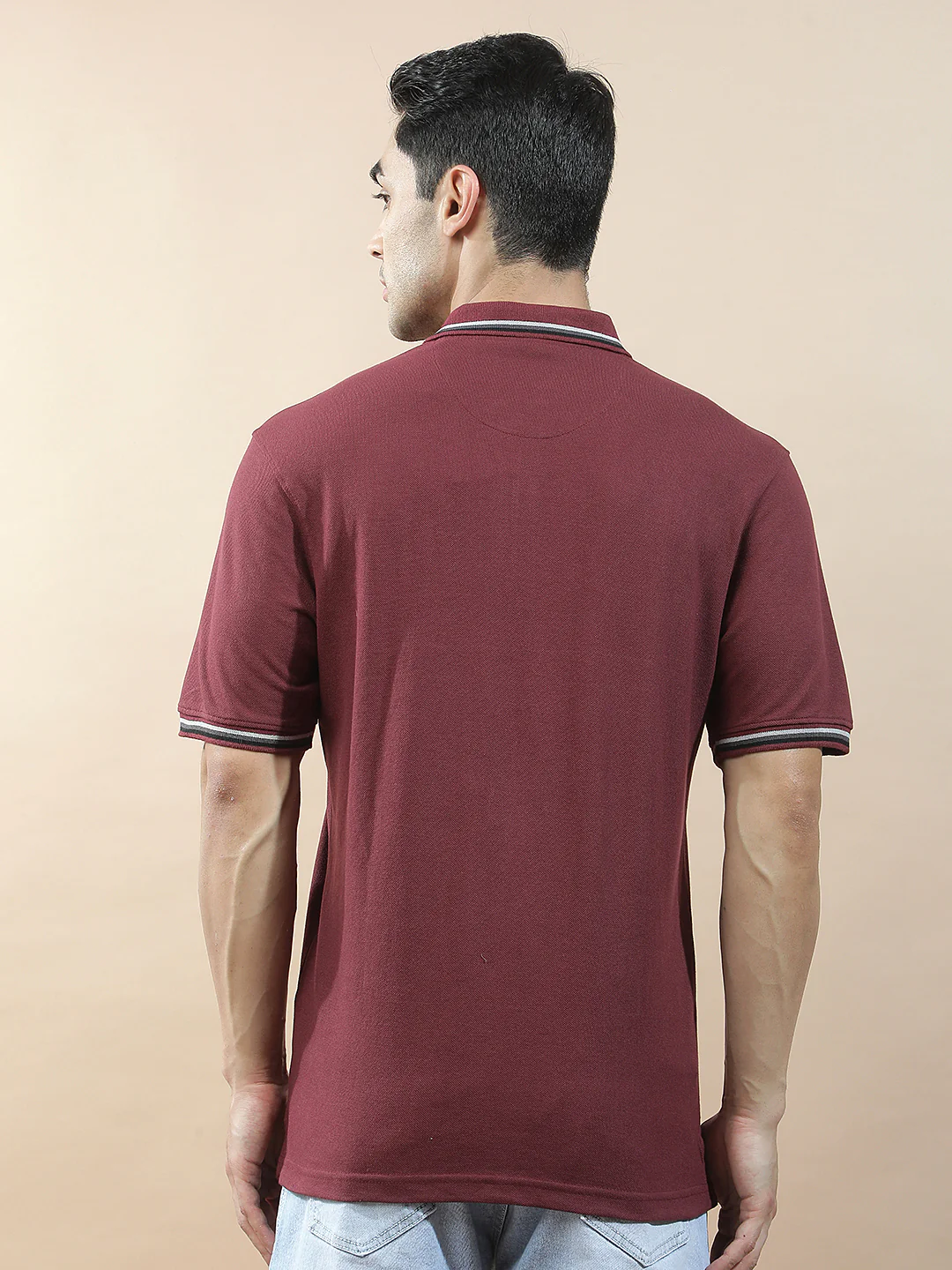 T-Shirt for Men | Breathable & Soft with Color Fastness Regular Fit Polo Neck Poly Cotton Fabric Printed Pattern - Image 4