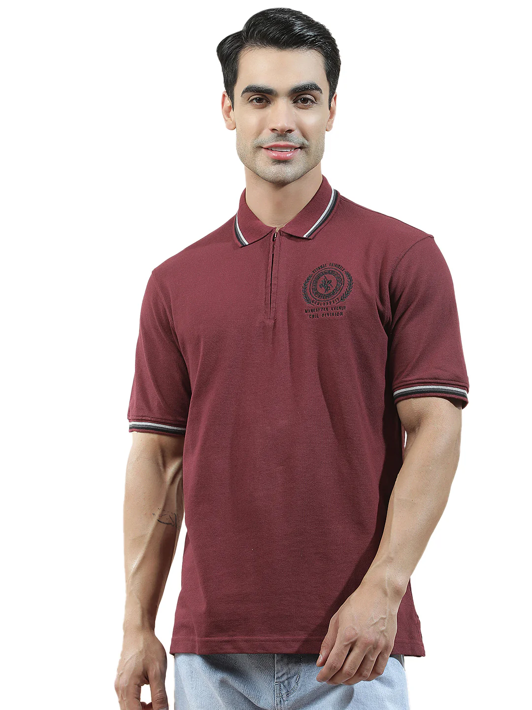 T-Shirt for Men | Breathable & Soft with Color Fastness Regular Fit Polo Neck Poly Cotton Fabric Printed Pattern - Image 6