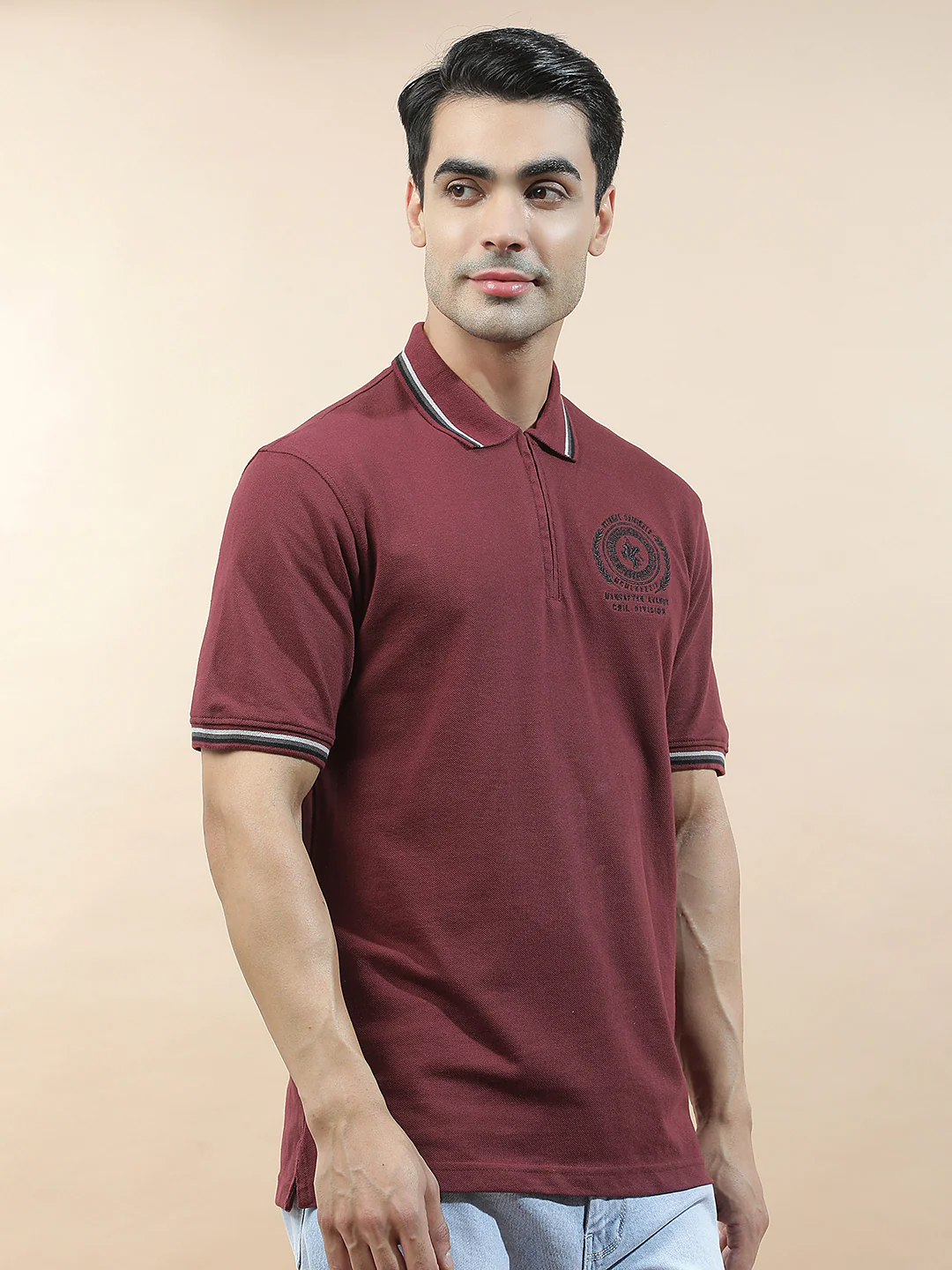 T-Shirt for Men | Breathable & Soft with Color Fastness Regular Fit Polo Neck Poly Cotton Fabric Printed Pattern - Image 9