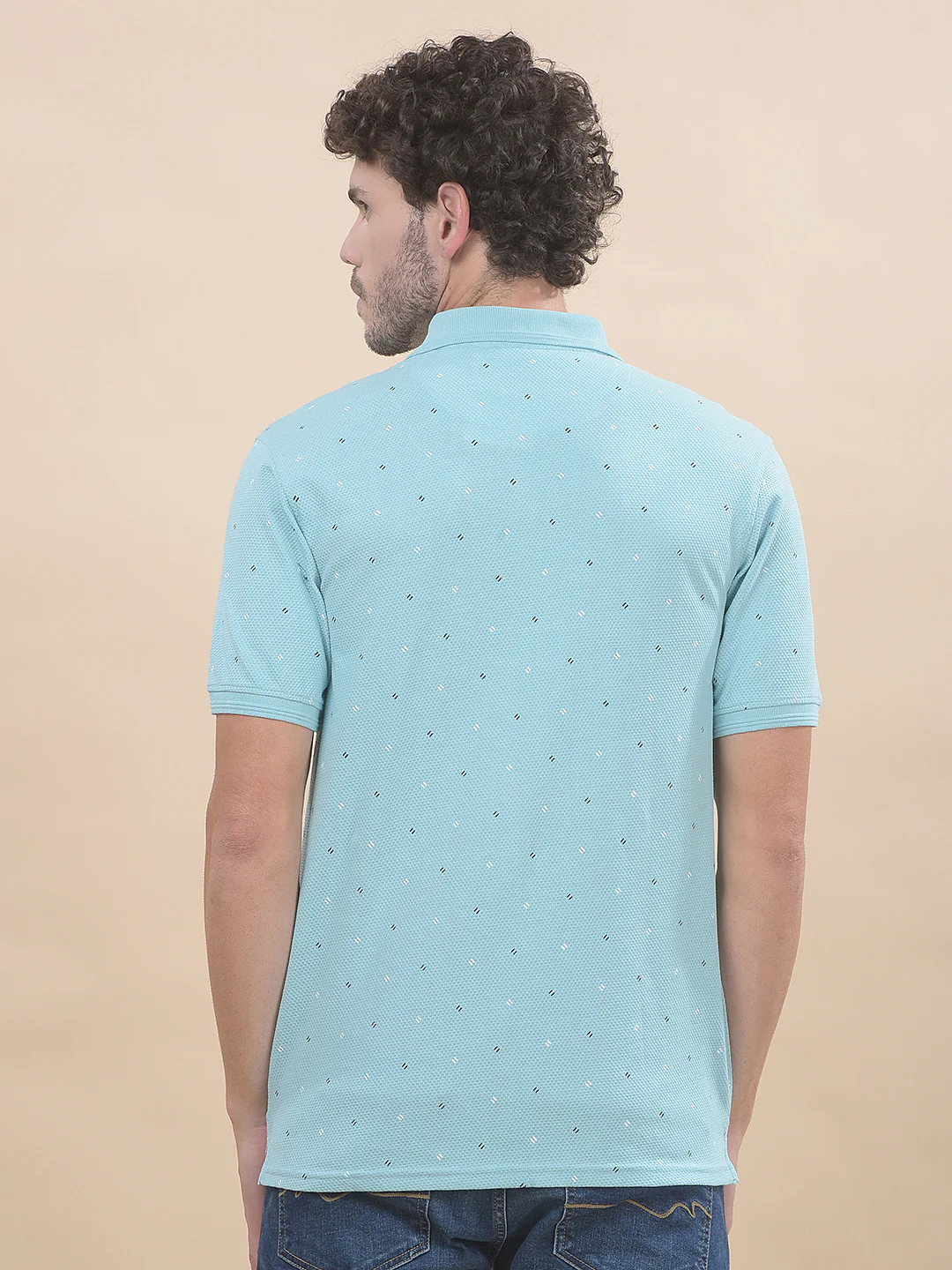 T-Shirt for Men | Breathable & Soft with Color Fastness Regular Fit Polo Neck Poly Cotton Fabric Printed Pattern - Image 2