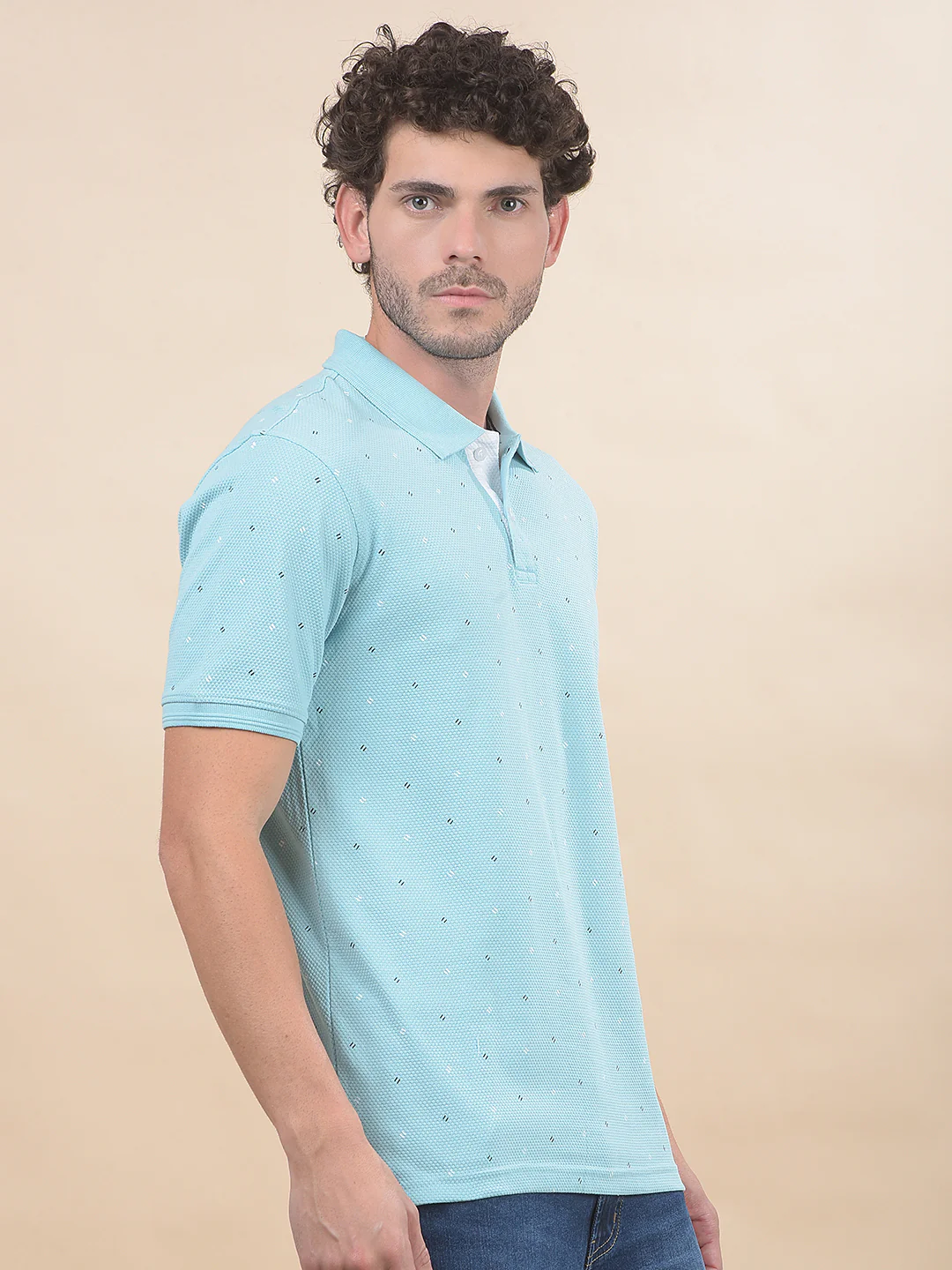 T-Shirt for Men | Breathable & Soft with Color Fastness Regular Fit Polo Neck Poly Cotton Fabric Printed Pattern - Image 5