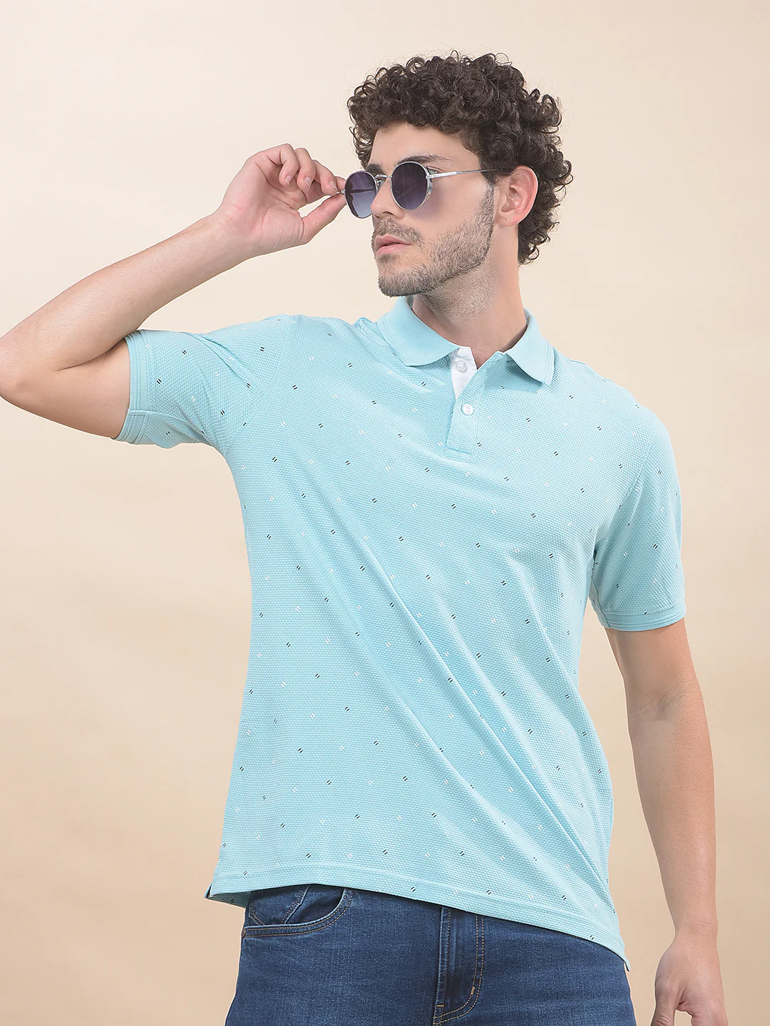T-Shirt for Men | Breathable & Soft with Color Fastness Regular Fit Polo Neck Poly Cotton Fabric Printed Pattern - Image 8