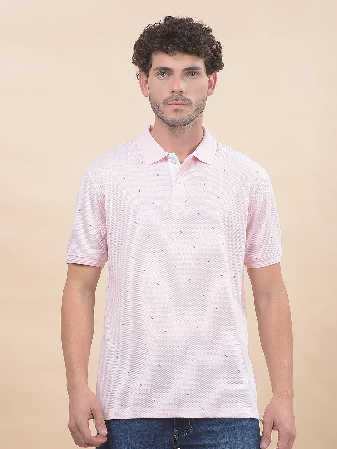 T-Shirt for Men | Breathable & Soft with Color Fastness Regular Fit Polo Neck Poly Cotton Fabric Printed Pattern - Image 3