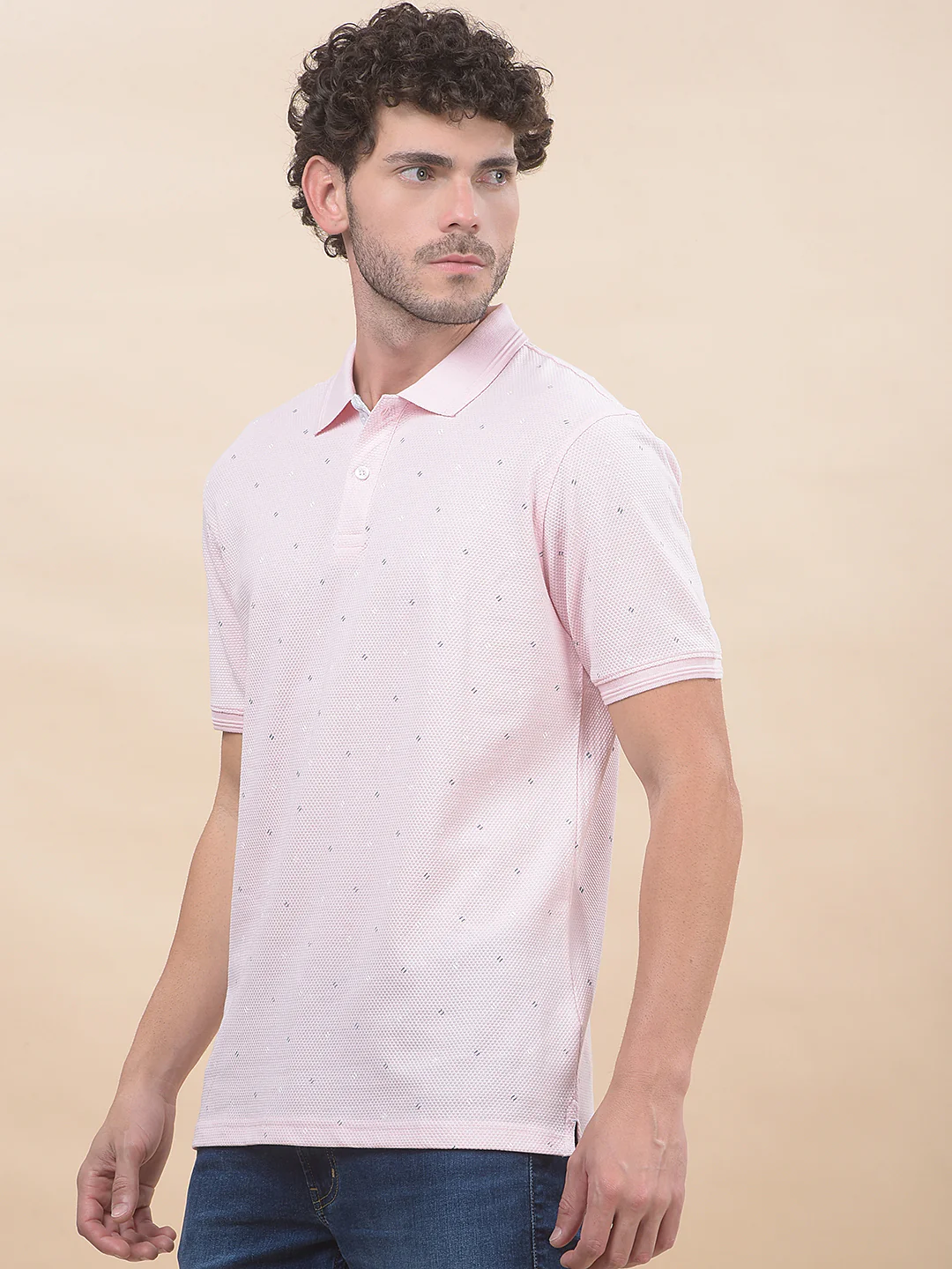 T-Shirt for Men | Breathable & Soft with Color Fastness Regular Fit Polo Neck Poly Cotton Fabric Printed Pattern - Image 4