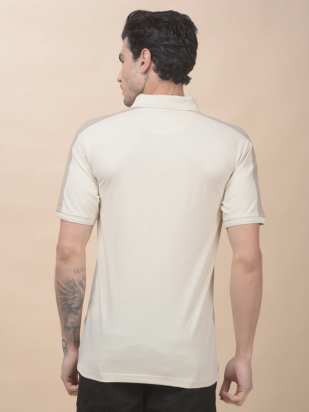 T-Shirt for Men | Breathable & Soft with Color Fastness Regular Fit Polo Neck Poly Cotton Fabric Printed Pattern - Image 2