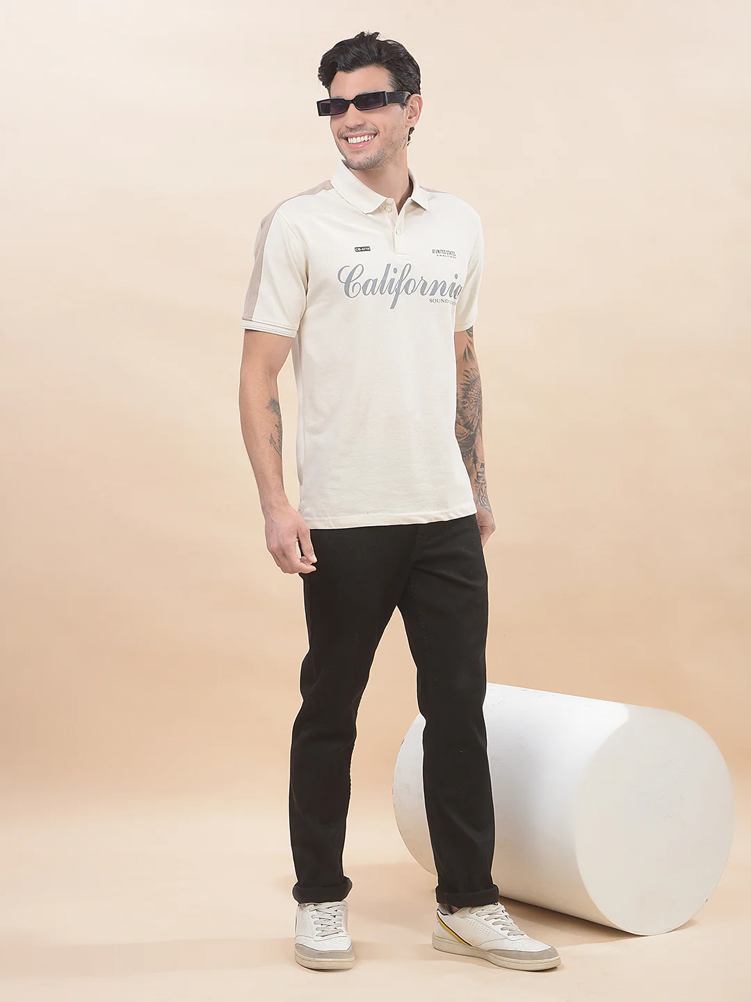 T-Shirt for Men | Breathable & Soft with Color Fastness Regular Fit Polo Neck Poly Cotton Fabric Printed Pattern - Image 7