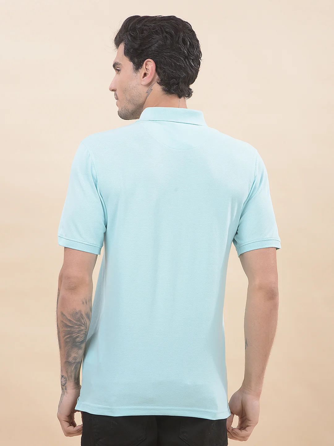 T-Shirt for Men | Breathable & Soft with Color Fastness Regular Fit Polo Neck Poly Cotton Fabric Printed Pattern - Image 2