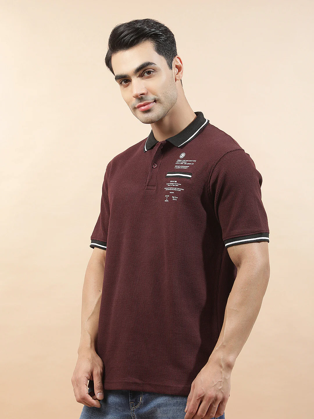 T-Shirt for Men | Breathable & Soft with Color Fastness Regular Fit Polo Neck Poly Cotton Fabric Printed Pattern - Image 6