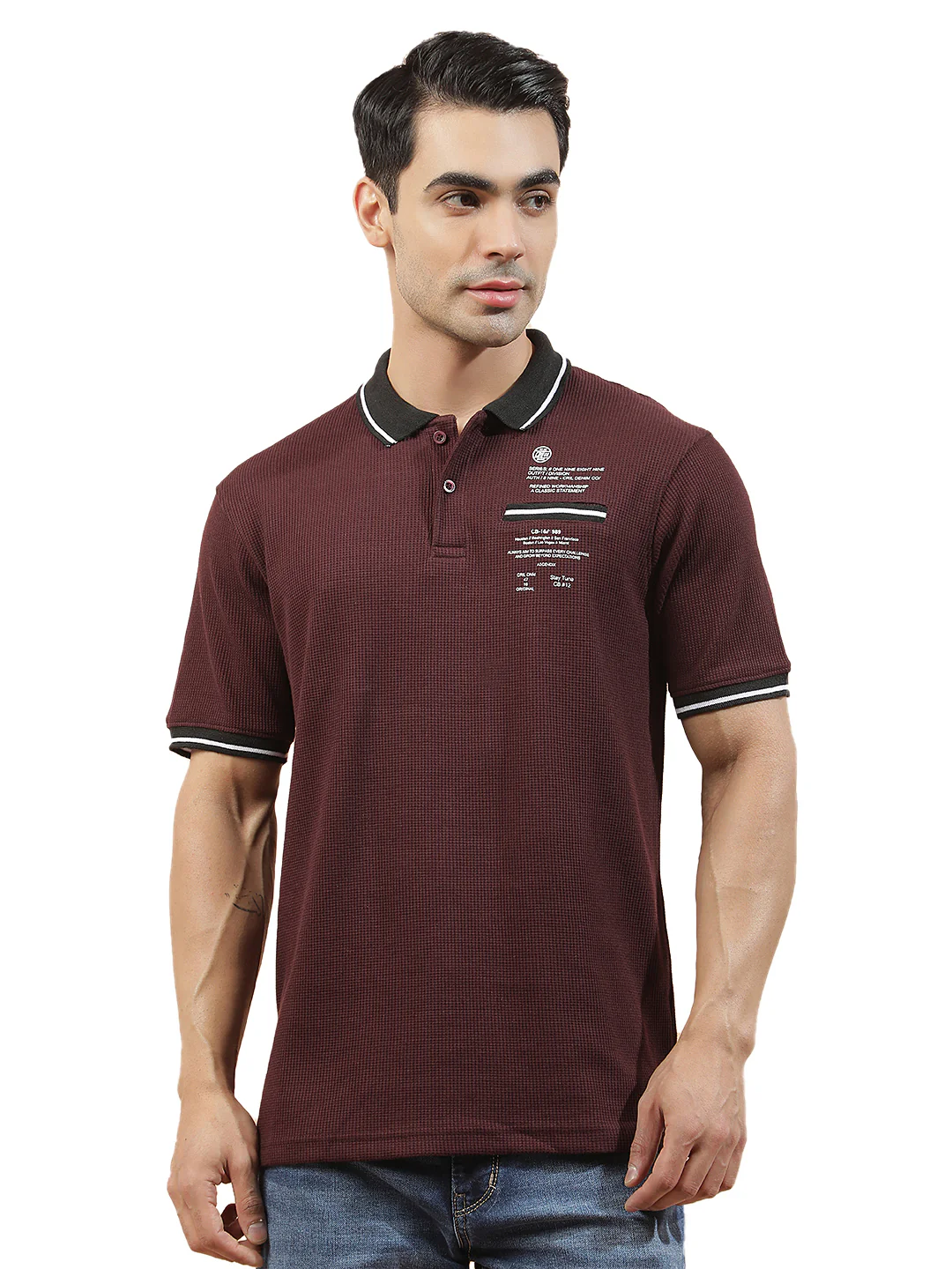 T-Shirt for Men | Breathable & Soft with Color Fastness Regular Fit Polo Neck Poly Cotton Fabric Printed Pattern - Image 9