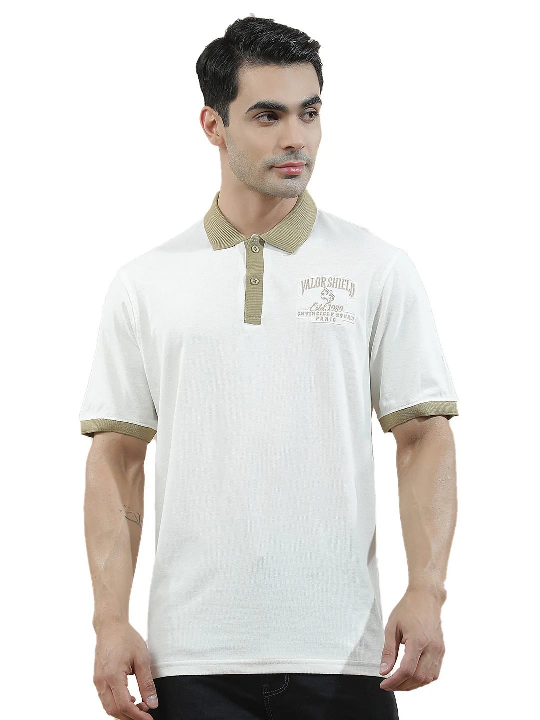 T-Shirt for Men | Breathable & Soft with Color Fastness Regular Fit Polo Neck Poly Cotton Fabric Printed Pattern - Image 11