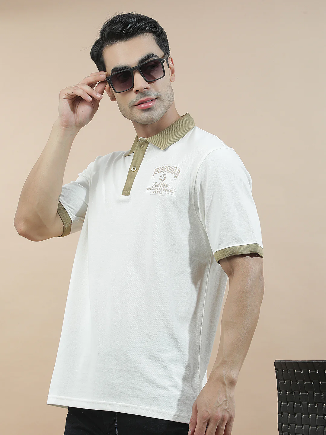 T-Shirt for Men | Breathable & Soft with Color Fastness Regular Fit Polo Neck Poly Cotton Fabric Printed Pattern - Image 5