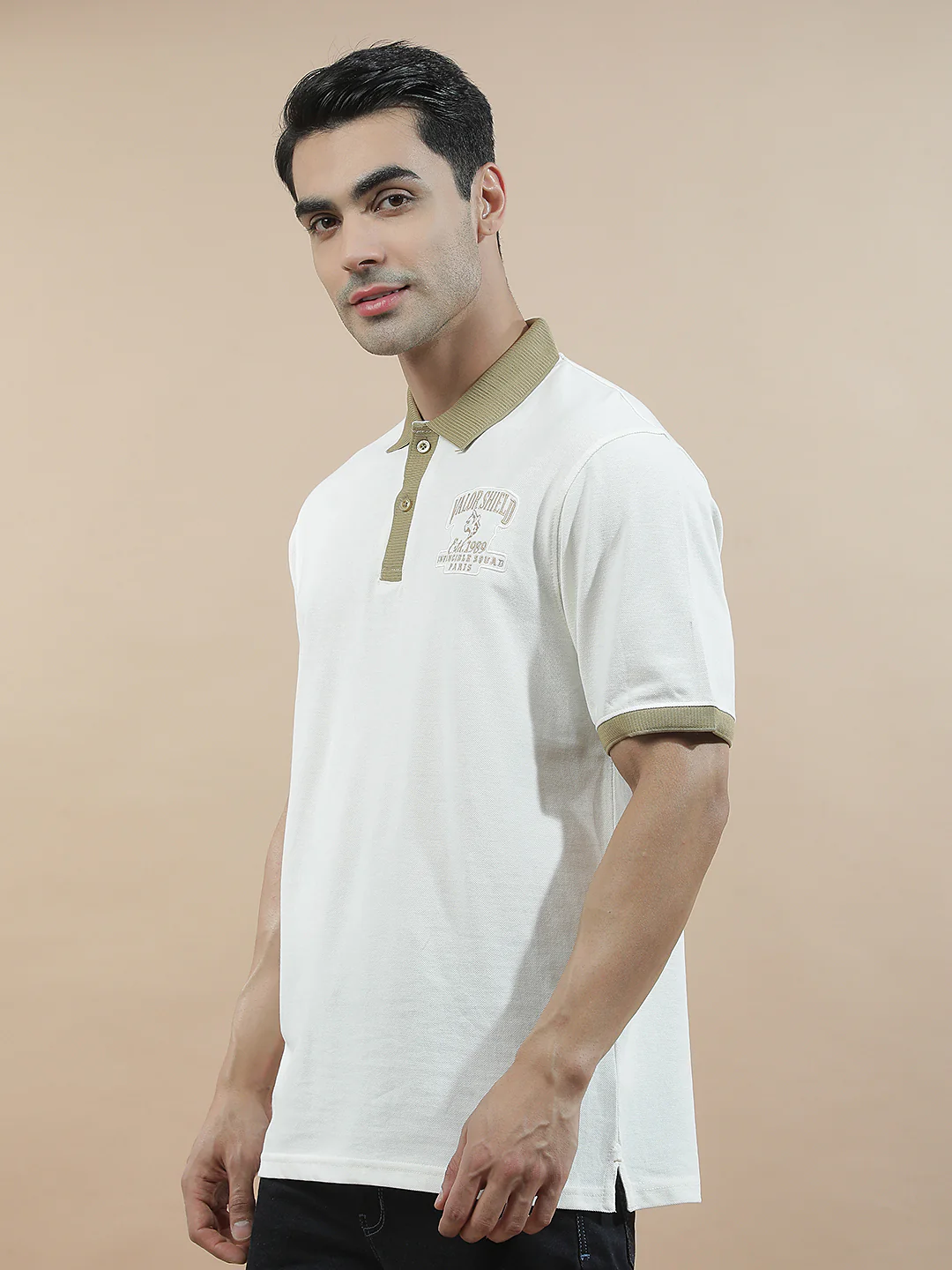 T-Shirt for Men | Breathable & Soft with Color Fastness Regular Fit Polo Neck Poly Cotton Fabric Printed Pattern - Image 8