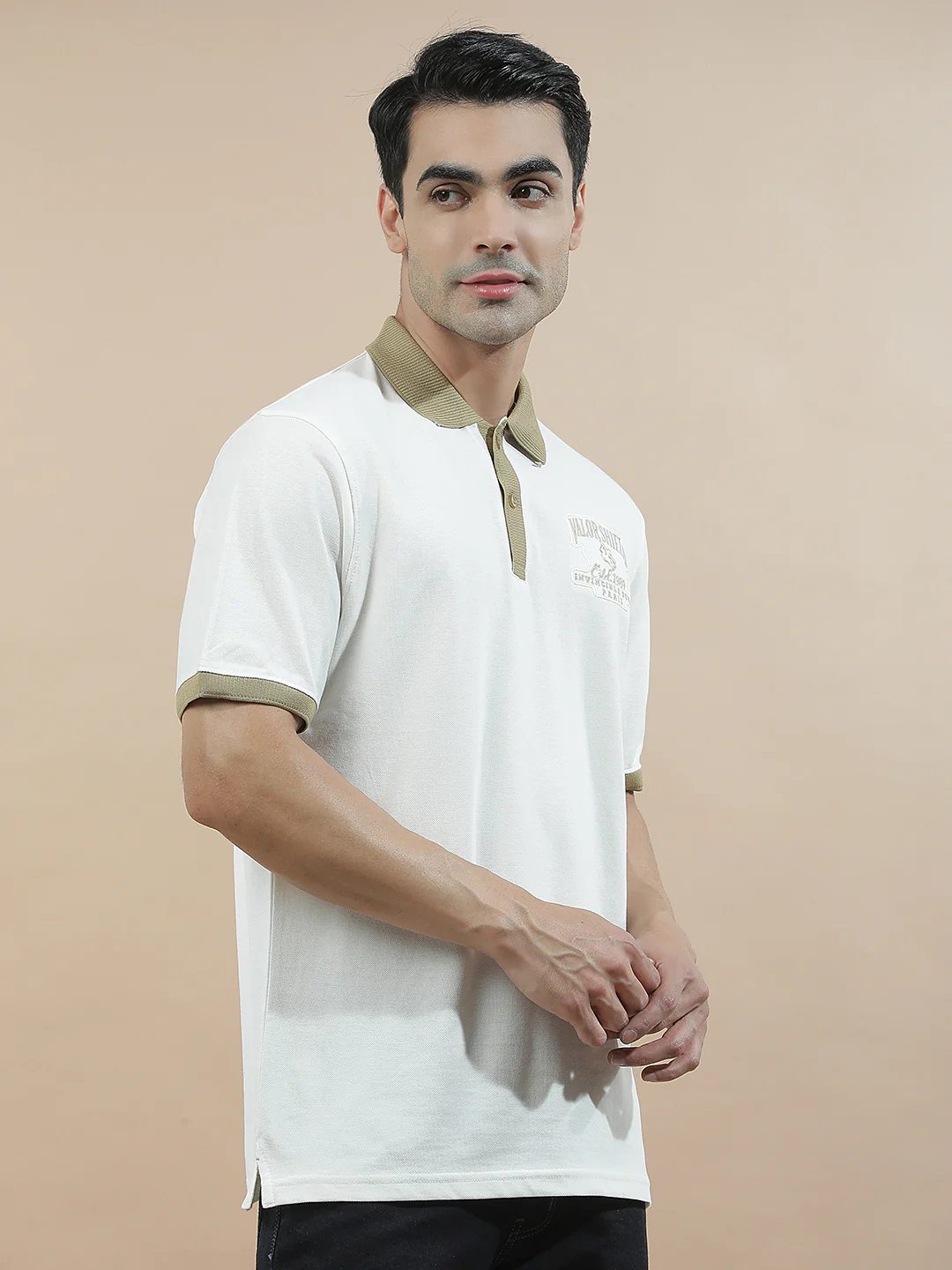T-Shirt for Men | Breathable & Soft with Color Fastness Regular Fit Polo Neck Poly Cotton Fabric Printed Pattern - Image 9