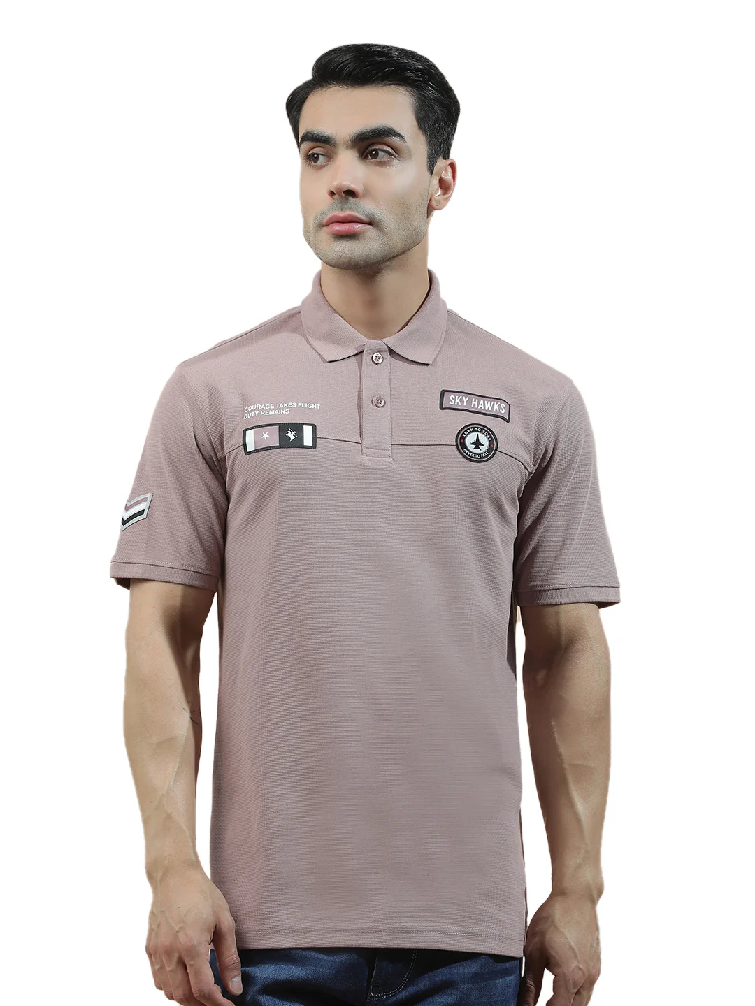 T-Shirt for Men | Breathable & Soft with Color Fastness Regular Fit Polo Neck Poly Cotton Fabric Printed Pattern - Image 5