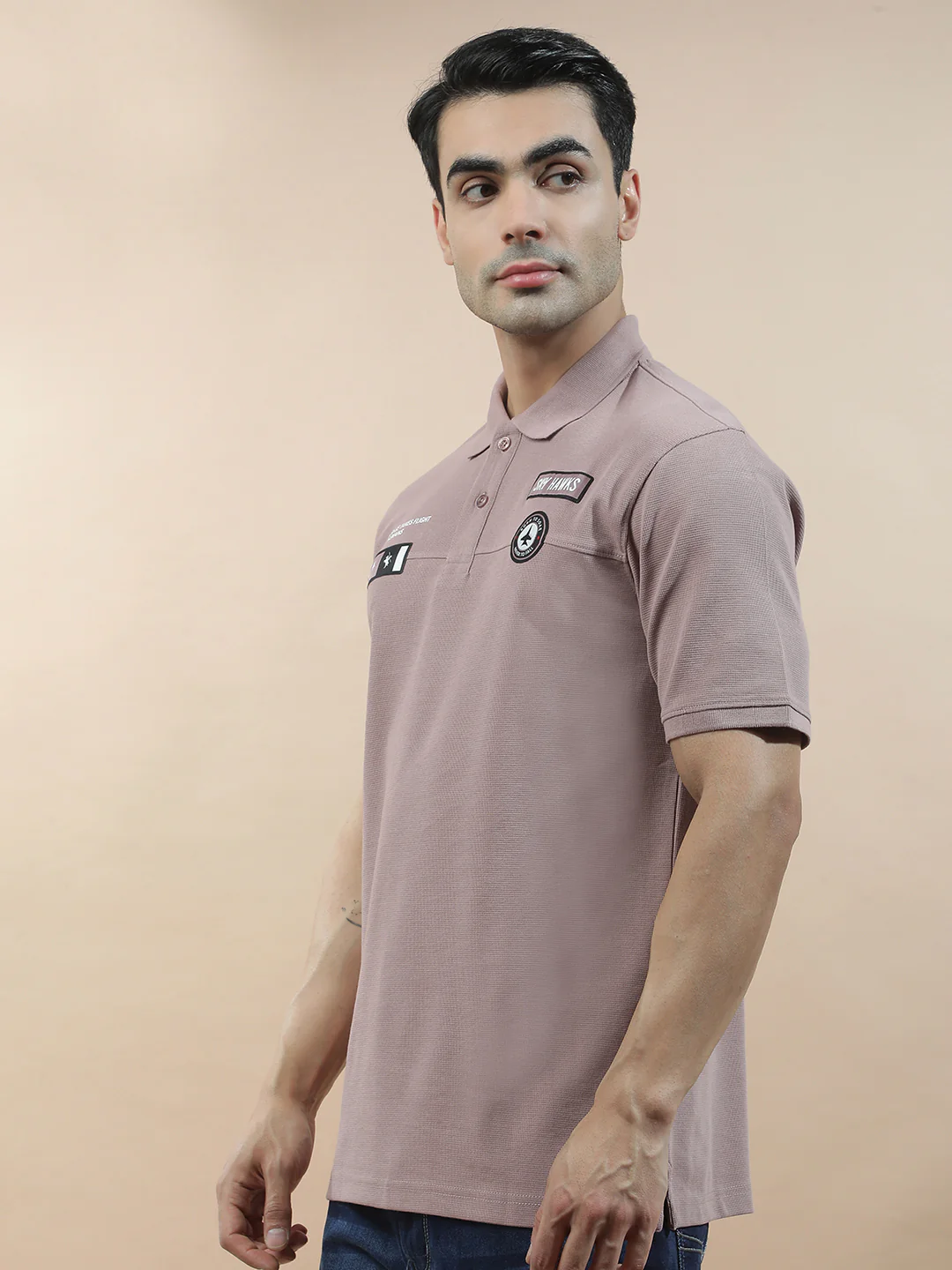 T-Shirt for Men | Breathable & Soft with Color Fastness Regular Fit Polo Neck Poly Cotton Fabric Printed Pattern - Image 6