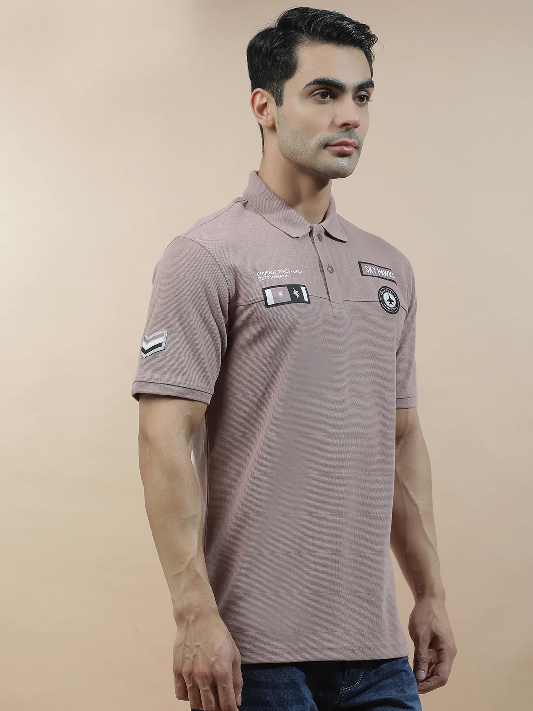 T-Shirt for Men | Breathable & Soft with Color Fastness Regular Fit Polo Neck Poly Cotton Fabric Printed Pattern - Image 7