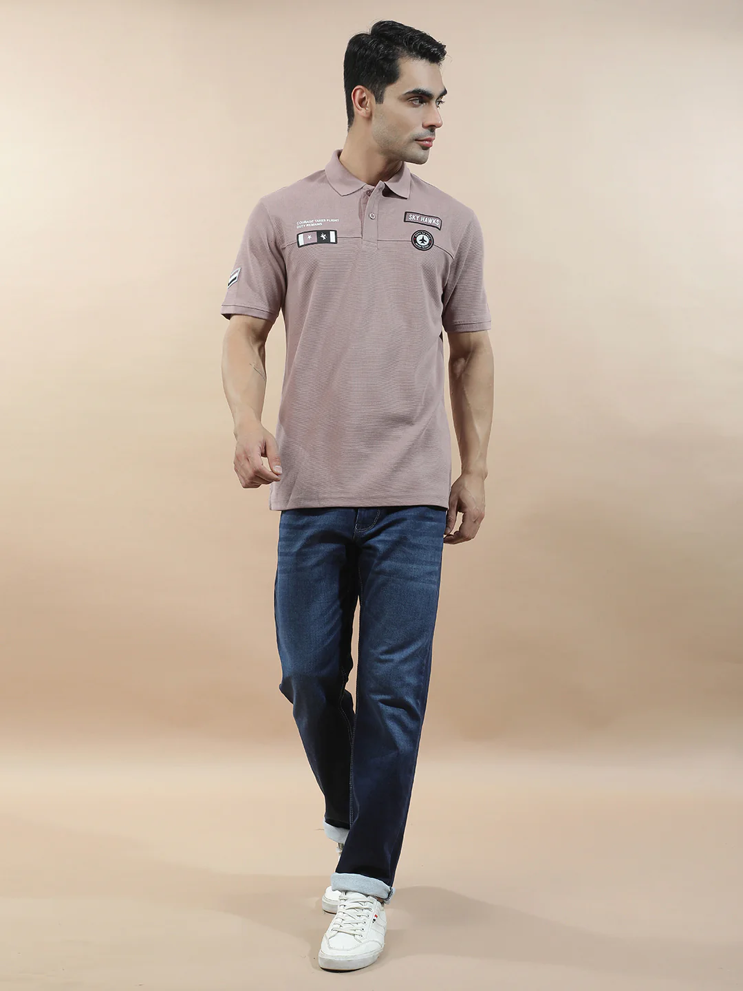 T-Shirt for Men | Breathable & Soft with Color Fastness Regular Fit Polo Neck Poly Cotton Fabric Printed Pattern - Image 9