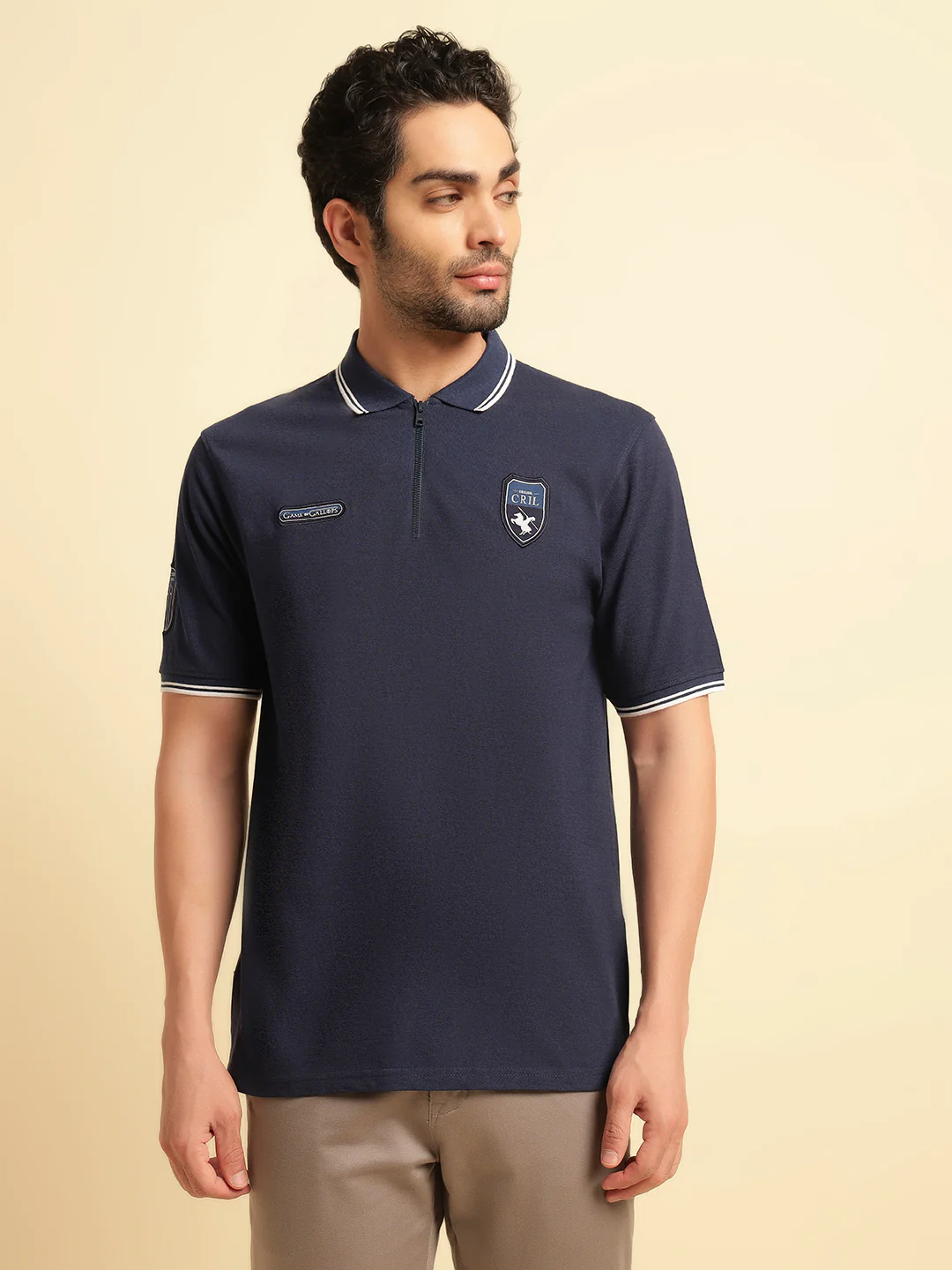 T-Shirt for Men | Breathable & Soft with Color Fastness Regular Fit Polo Neck Poly Cotton Fabric Solid Pattern - Image 4