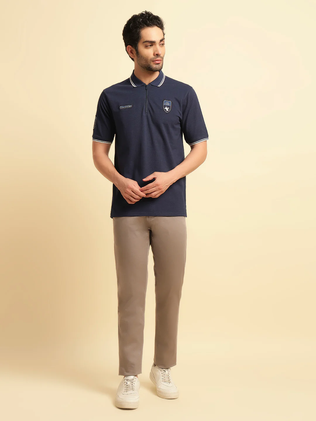 T-Shirt for Men | Breathable & Soft with Color Fastness Regular Fit Polo Neck Poly Cotton Fabric Solid Pattern - Image 8