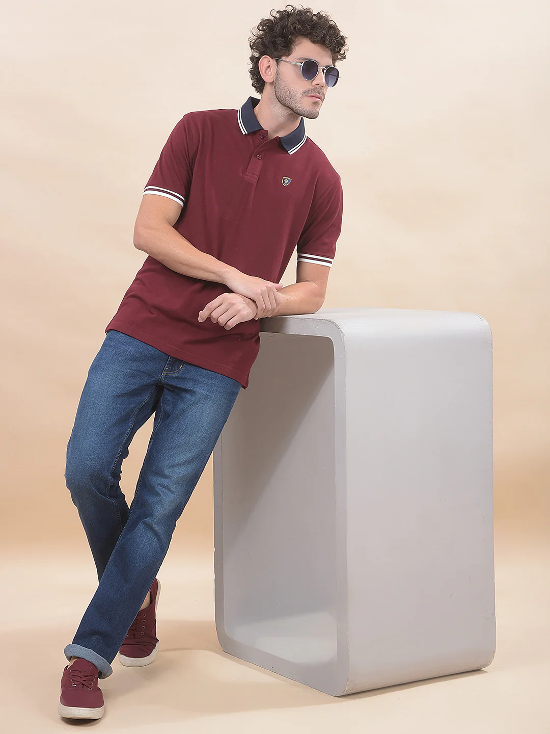 T-Shirt for Men | Breathable & Soft with Color Fastness Regular Fit Polo Neck Poly Cotton Fabric Solid Pattern - Image 8
