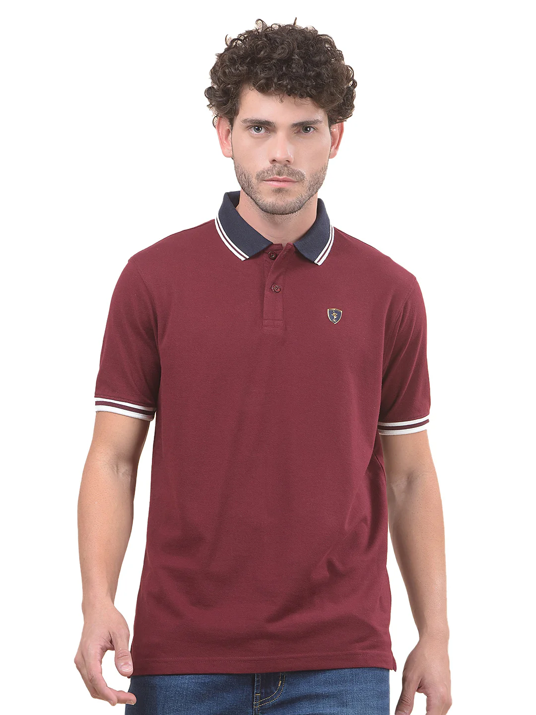 T-Shirt for Men | Breathable & Soft with Color Fastness Regular Fit Polo Neck Poly Cotton Fabric Solid Pattern - Image 9