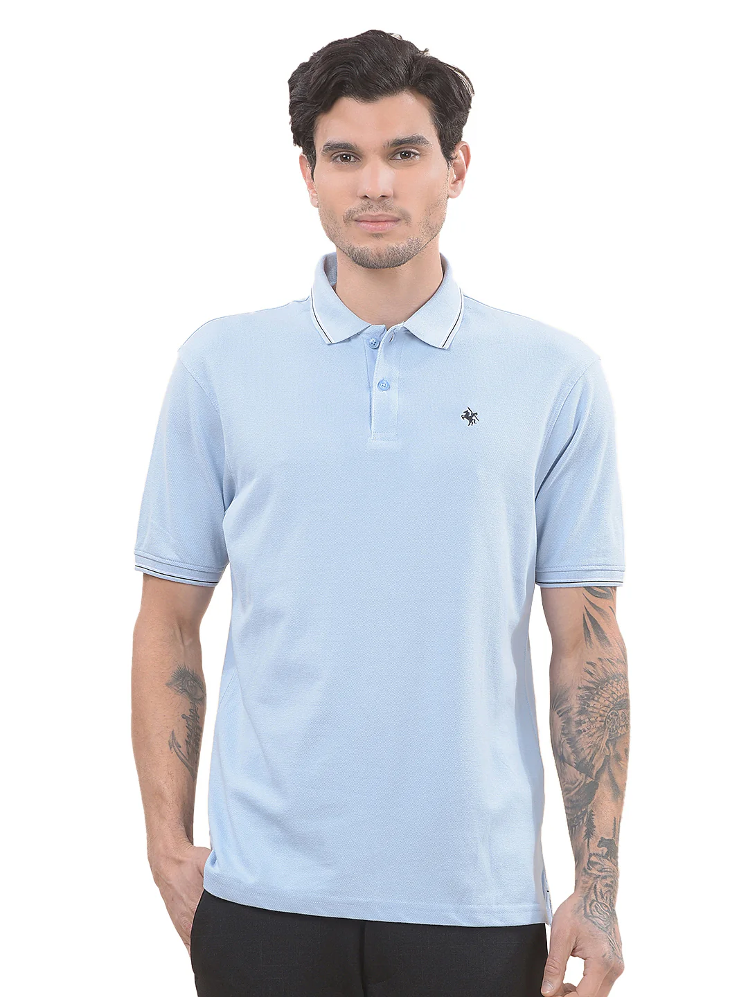 T-Shirt for Men | Breathable & Soft with Color Fastness Regular Fit Polo Neck Poly Cotton Fabric Solid Pattern - Image 8