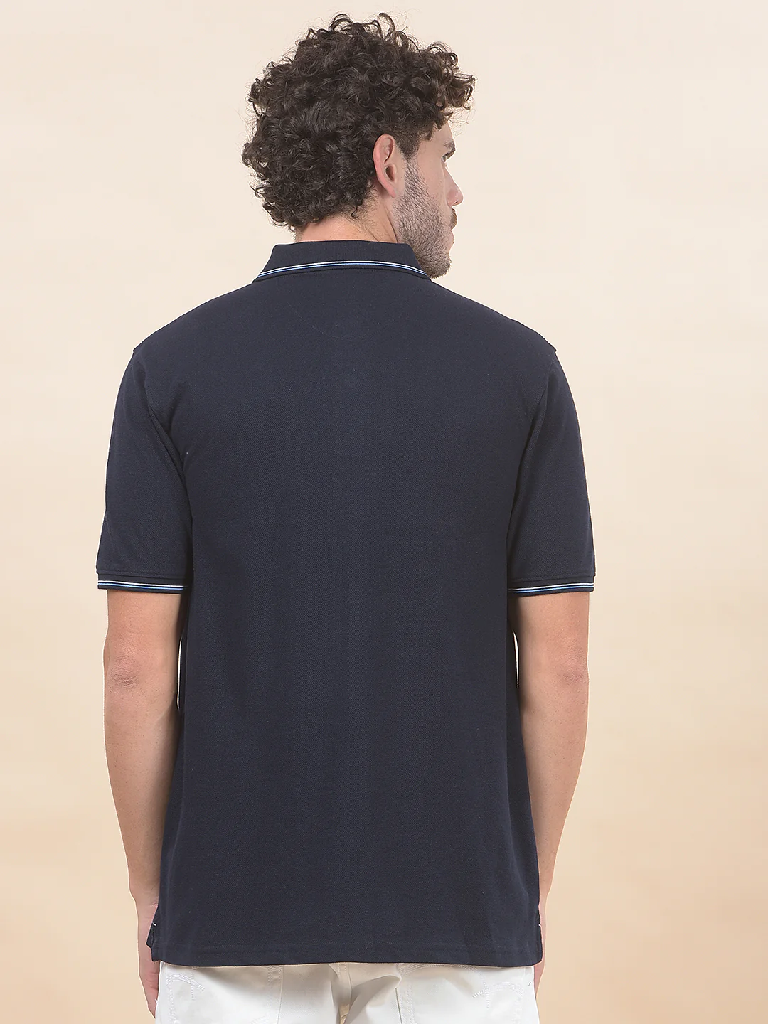 T-Shirt for Men | Breathable & Soft with Color Fastness Regular Fit Polo Neck Poly Cotton Fabric Solid Pattern - Image 4