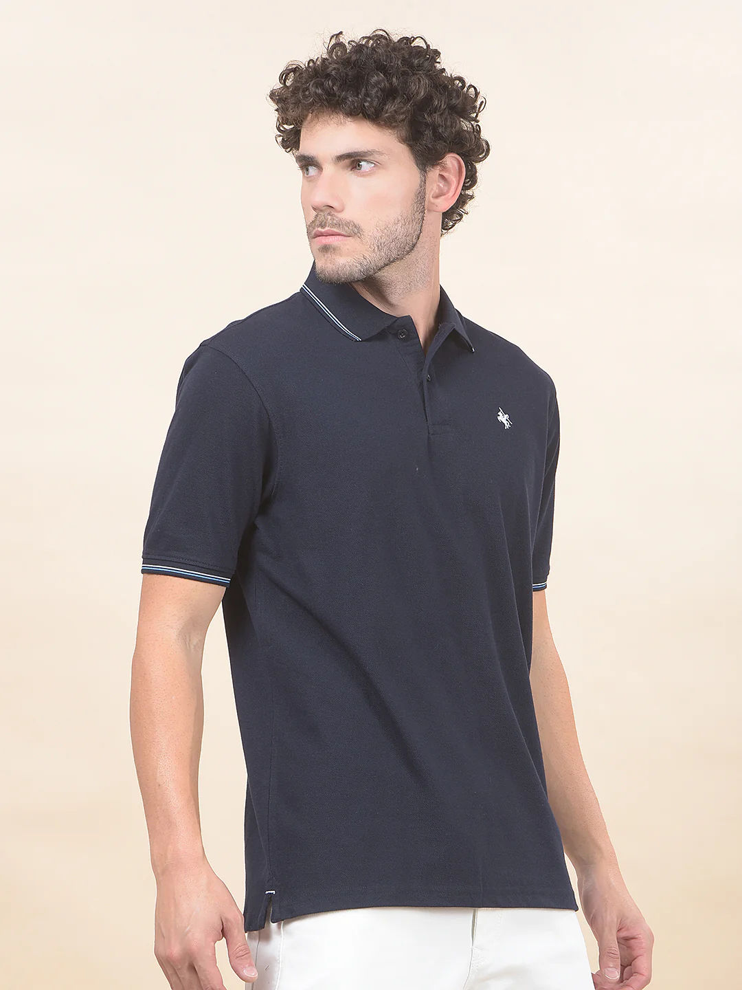 T-Shirt for Men | Breathable & Soft with Color Fastness Regular Fit Polo Neck Poly Cotton Fabric Solid Pattern - Image 7