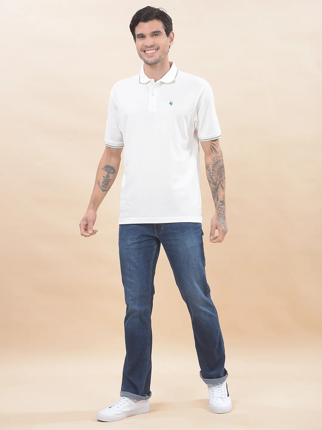 T-Shirt for Men | Breathable & Soft with Color Fastness Regular Fit Polo Neck Poly Cotton Fabric Solid Pattern - Image 7