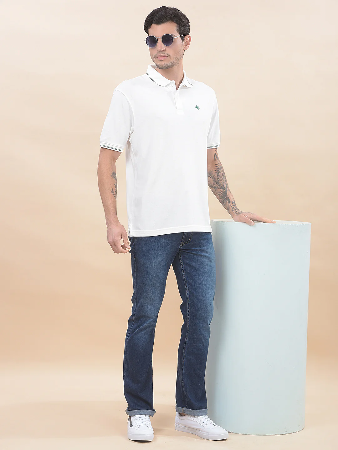 T-Shirt for Men | Breathable & Soft with Color Fastness Regular Fit Polo Neck Poly Cotton Fabric Solid Pattern - Image 8