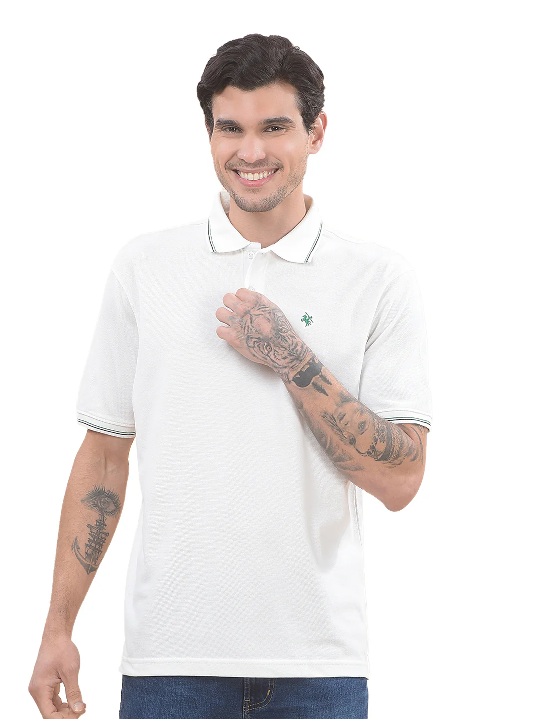 T-Shirt for Men | Breathable & Soft with Color Fastness Regular Fit Polo Neck Poly Cotton Fabric Solid Pattern - Image 9