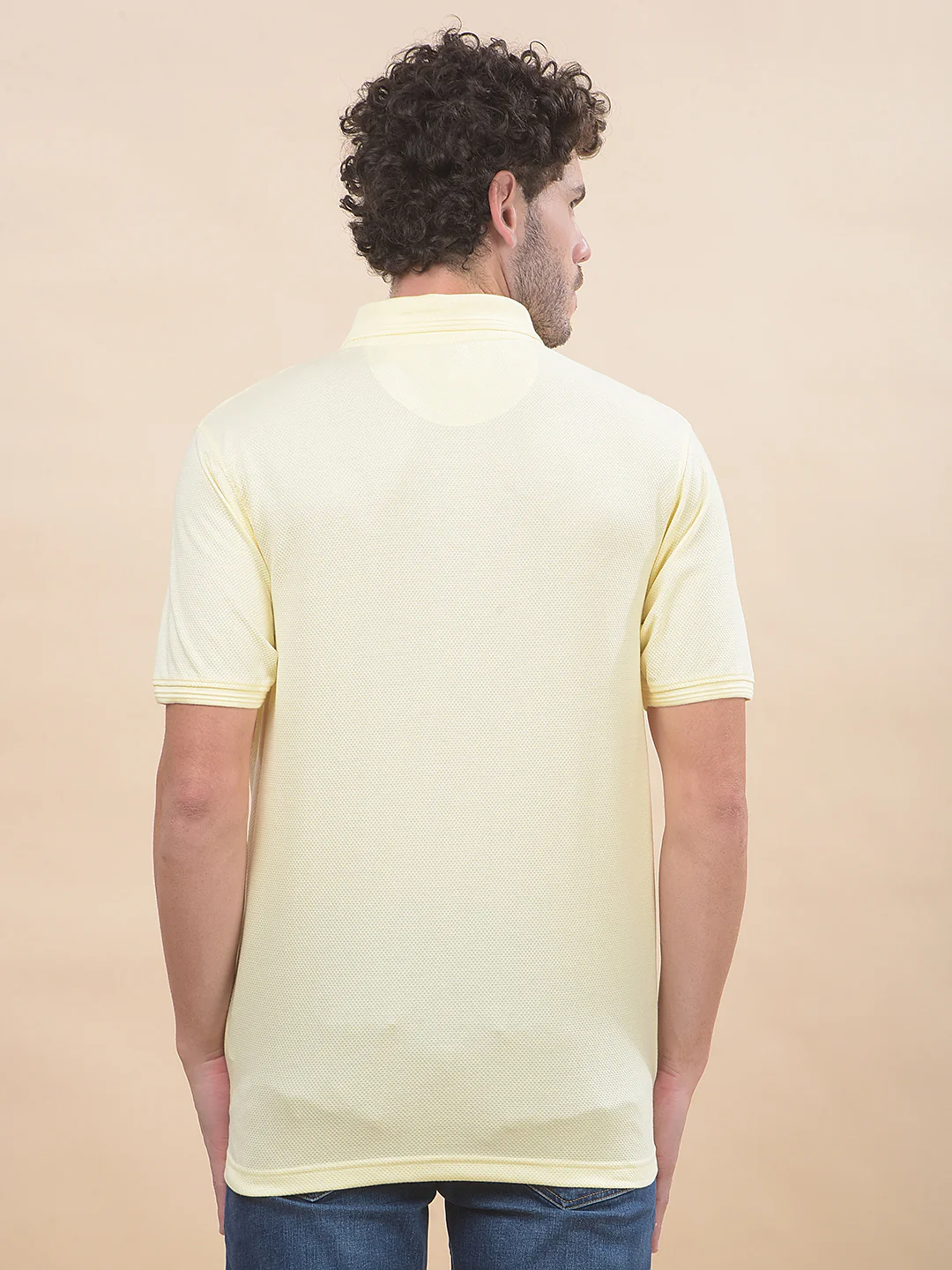 T-Shirt for Men | Breathable & Soft with Color Fastness Regular Fit Polo Neck Poly Cotton Fabric Solid Pattern - Image 2