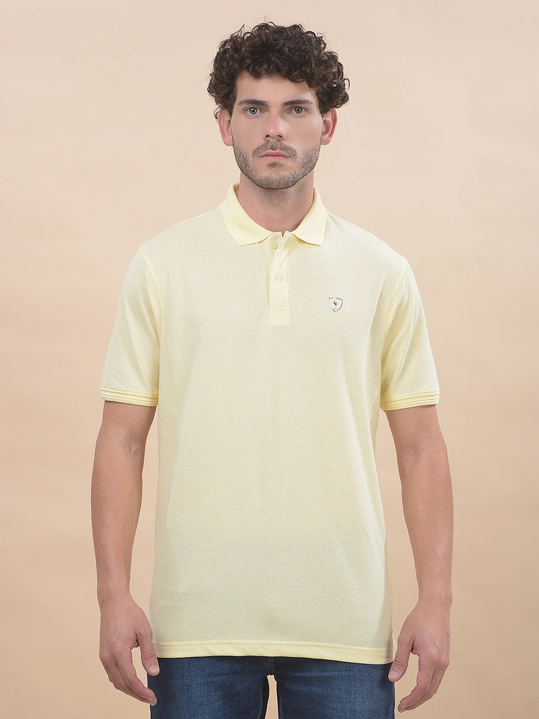 T-Shirt for Men | Breathable & Soft with Color Fastness Regular Fit Polo Neck Poly Cotton Fabric Solid Pattern - Image 3