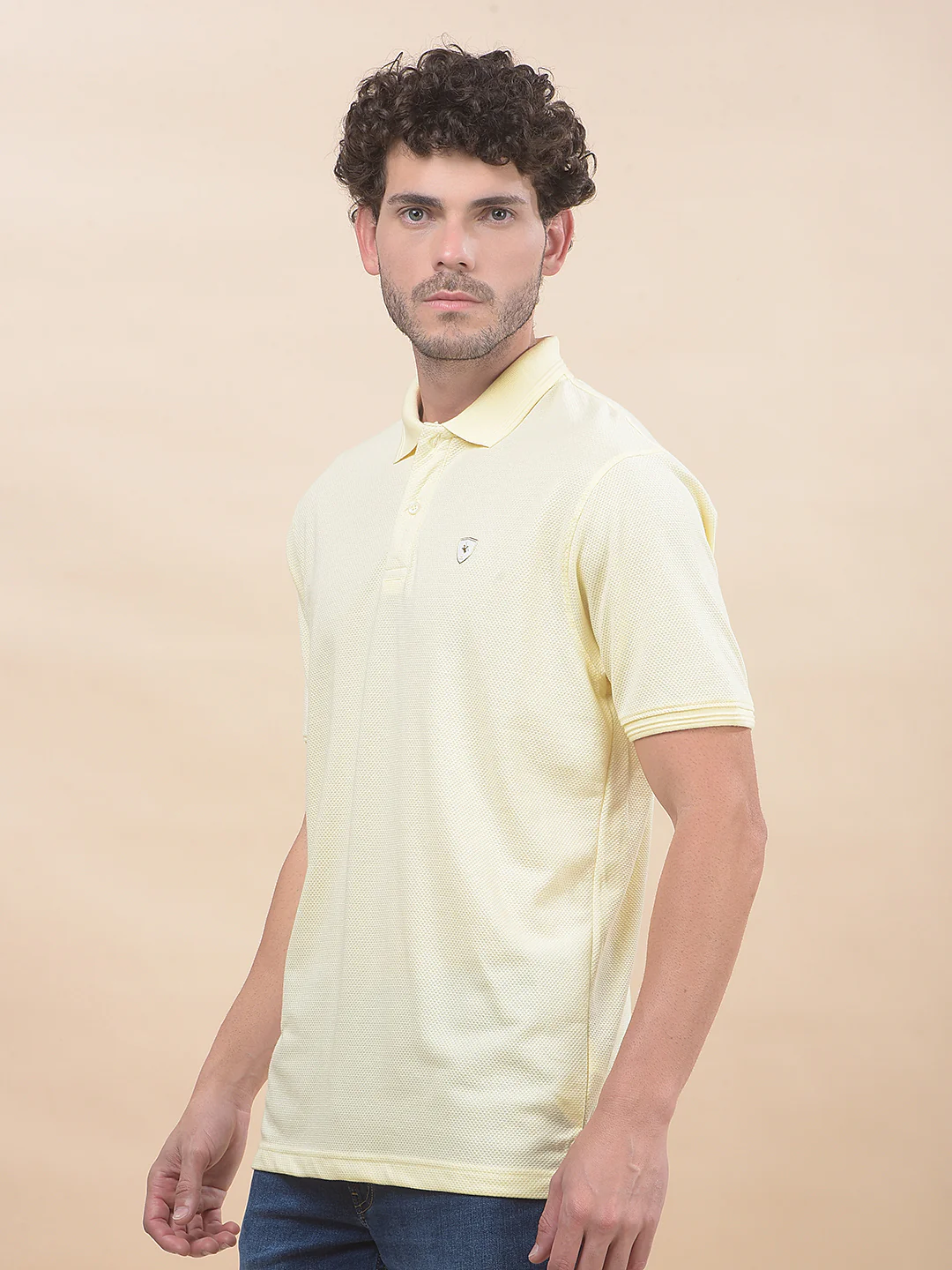 T-Shirt for Men | Breathable & Soft with Color Fastness Regular Fit Polo Neck Poly Cotton Fabric Solid Pattern - Image 4