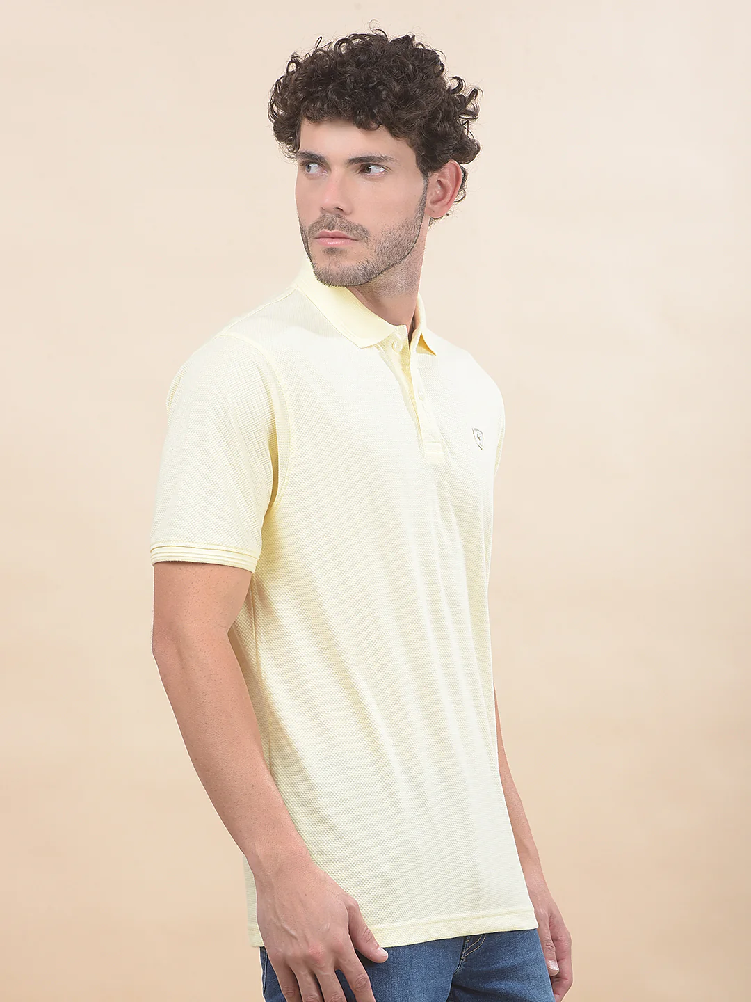 T-Shirt for Men | Breathable & Soft with Color Fastness Regular Fit Polo Neck Poly Cotton Fabric Solid Pattern - Image 5