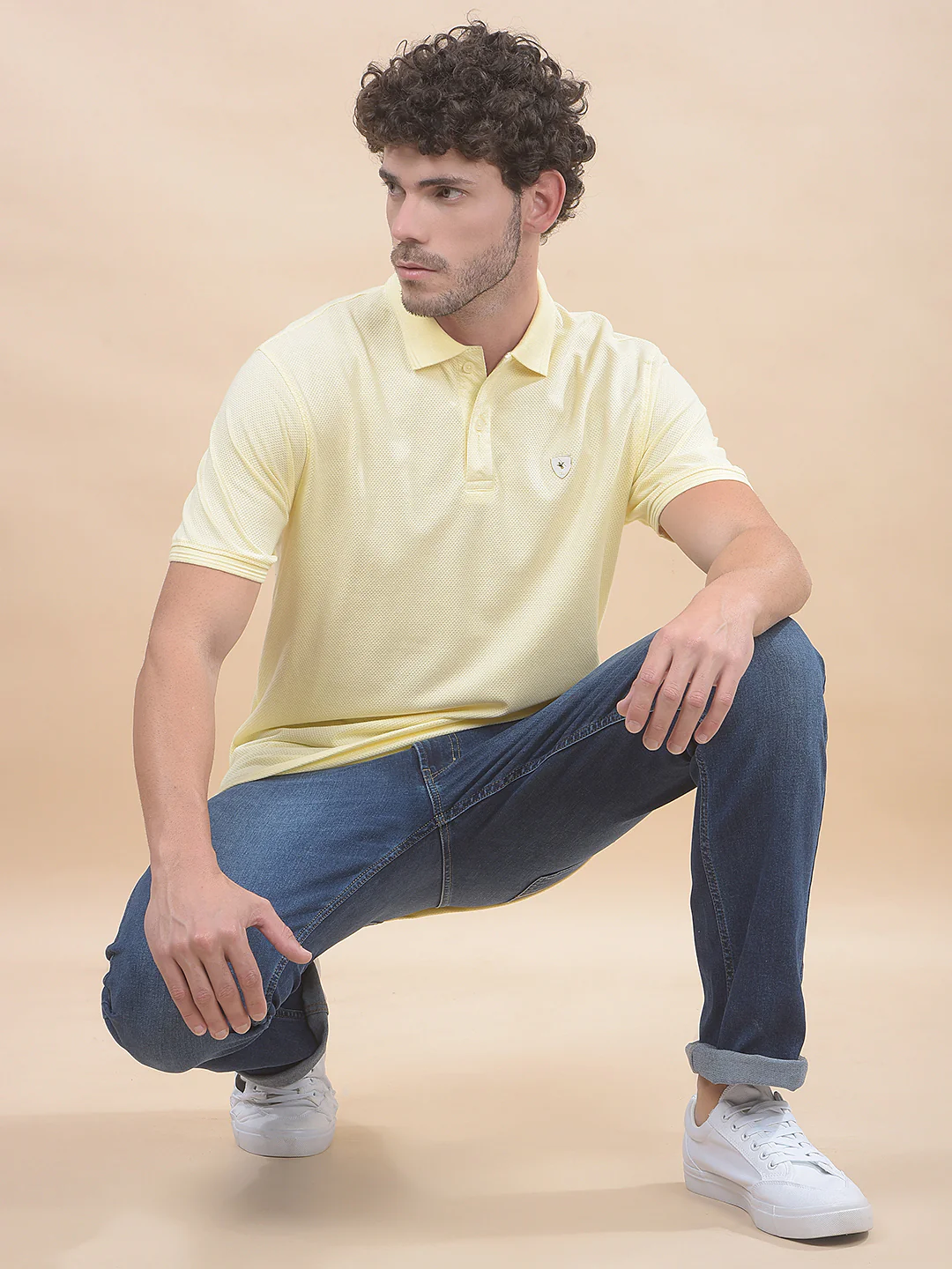 T-Shirt for Men | Breathable & Soft with Color Fastness Regular Fit Polo Neck Poly Cotton Fabric Solid Pattern - Image 7