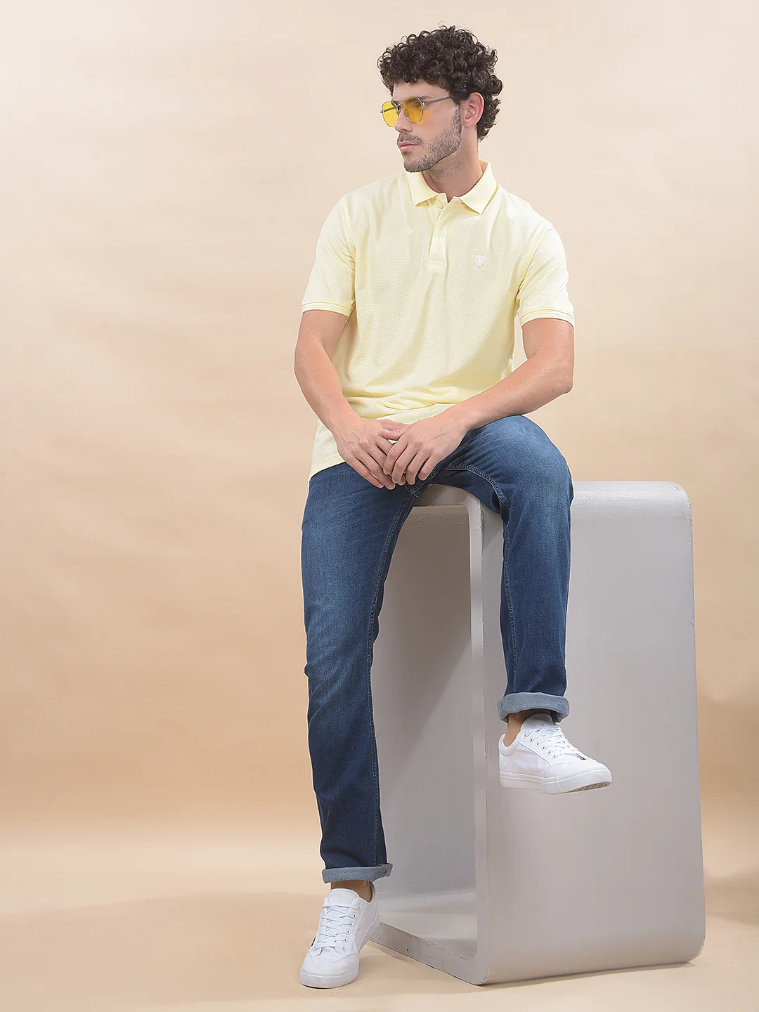 T-Shirt for Men | Breathable & Soft with Color Fastness Regular Fit Polo Neck Poly Cotton Fabric Solid Pattern - Image 8